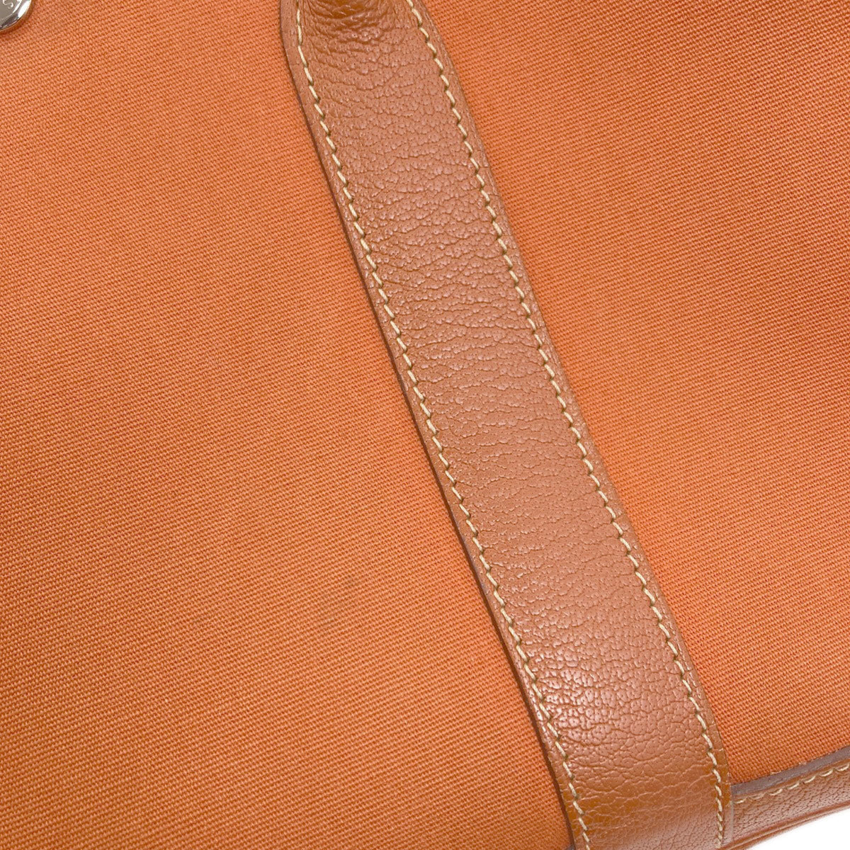 Hermes Brown Orange Canvas Negonda Leather Handbag (Pre-Owned)