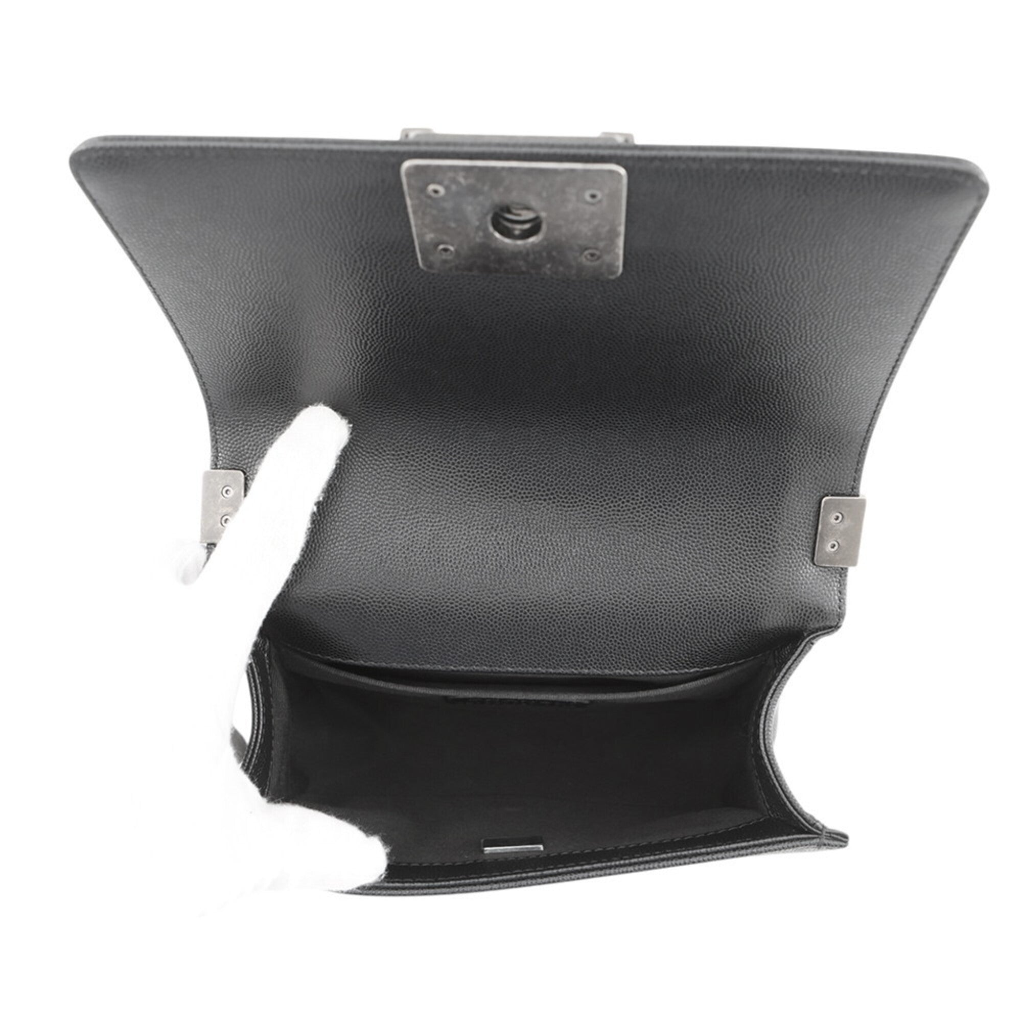 Chanel Black Grained Calfskin Shoulder Bag (Pre-Owned)