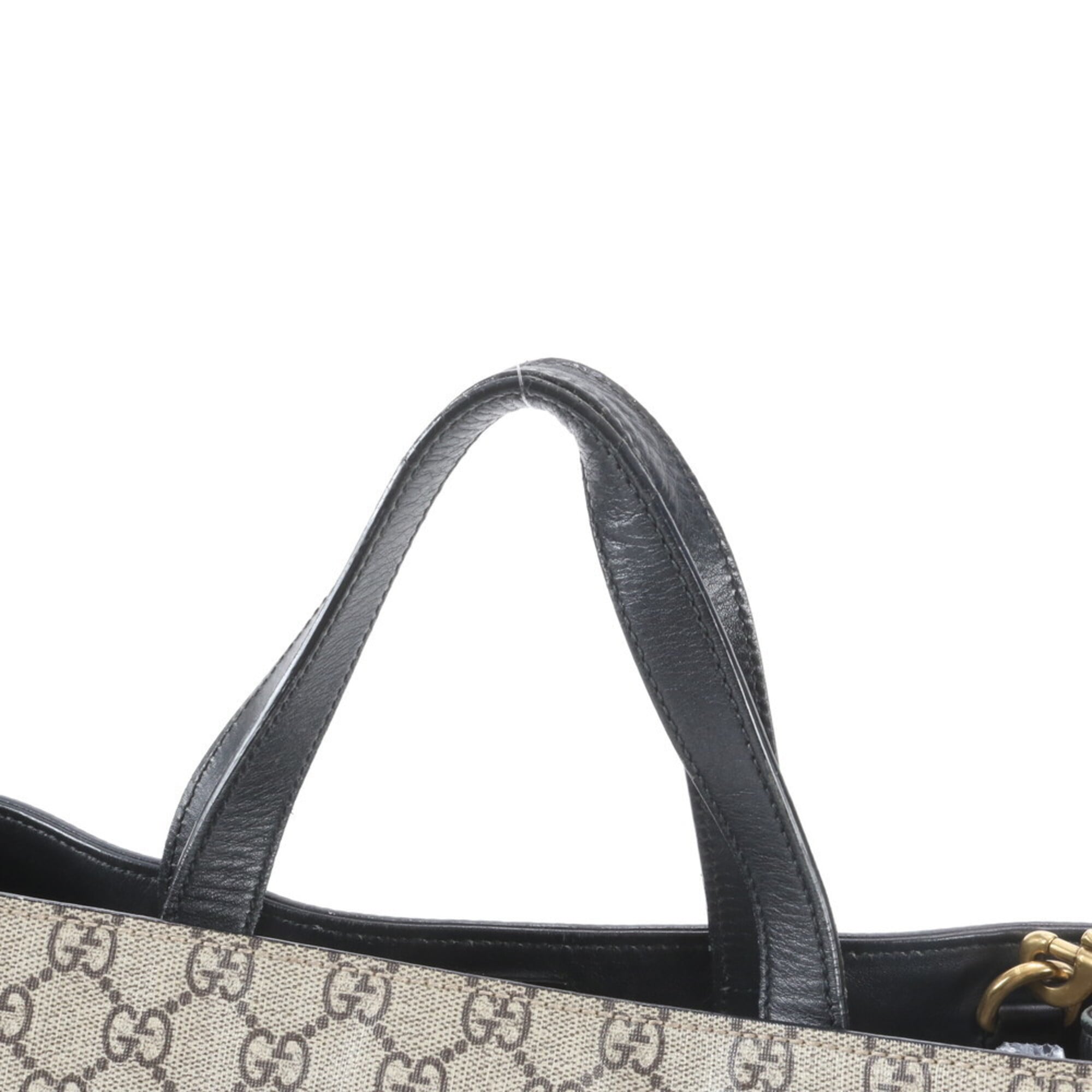 Gucci Beige Leather Coated Canvas Messenger Bag Shoulder Bag (Pre-Owned)