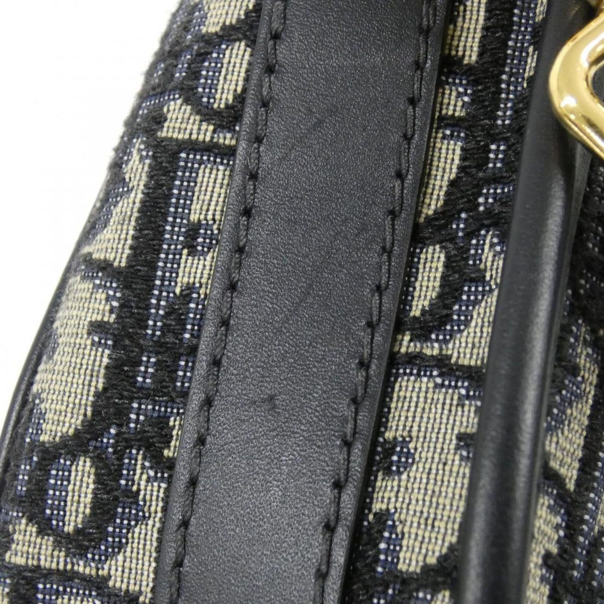 Christian Dior Blue Canvas Leather Shoulder Bag (Pre-Owned)