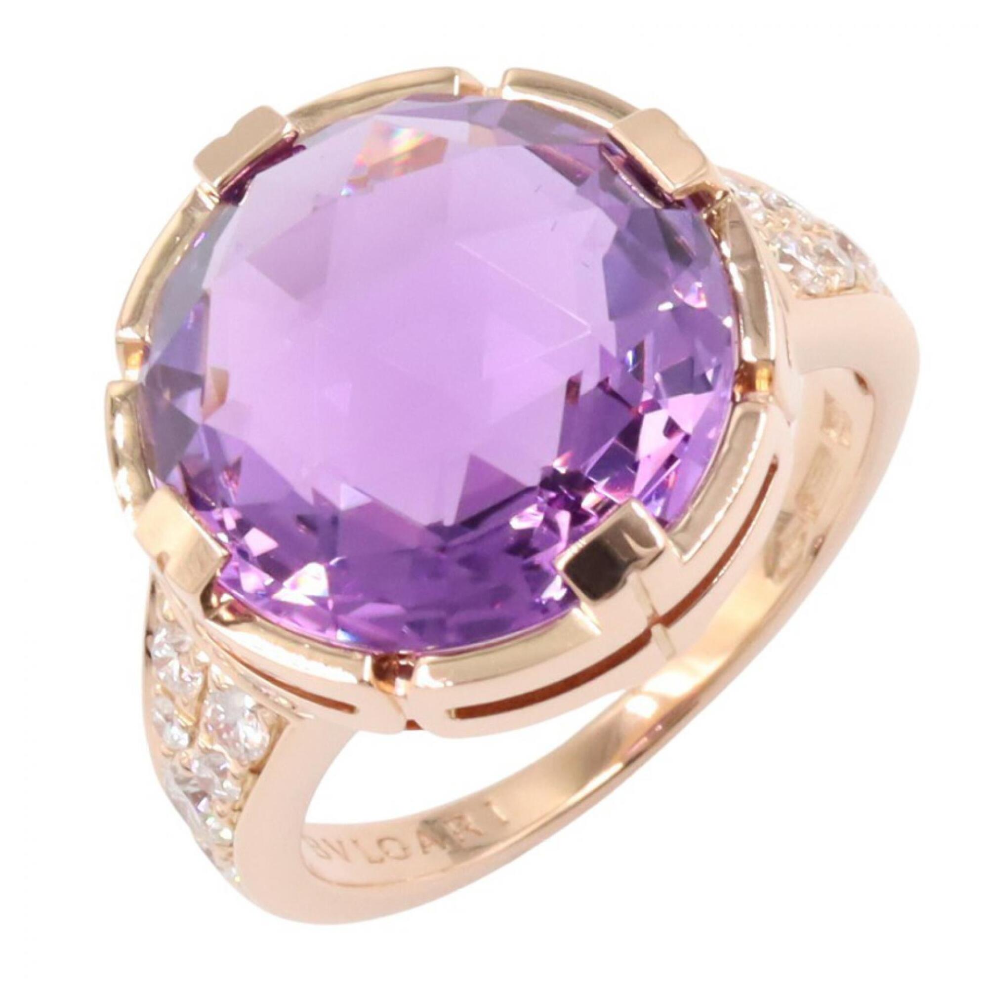 Bvlgari Gold Clear Purple Pink Gold (18K) Band Ring (Pre-Owned)