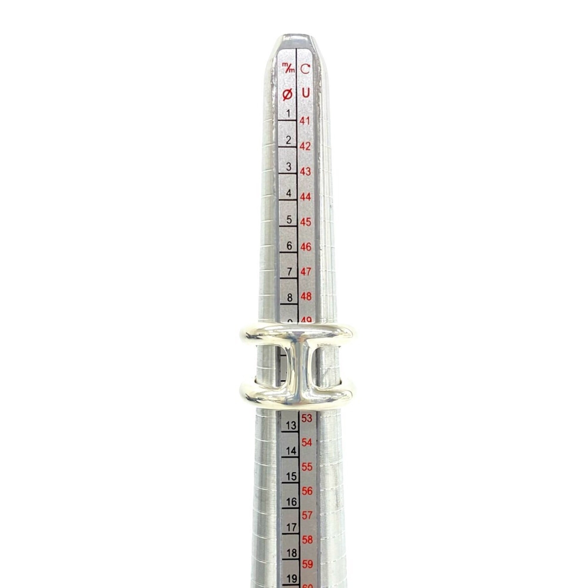 Hermes Silver Silver 925 Band Ring (Pre-Owned)