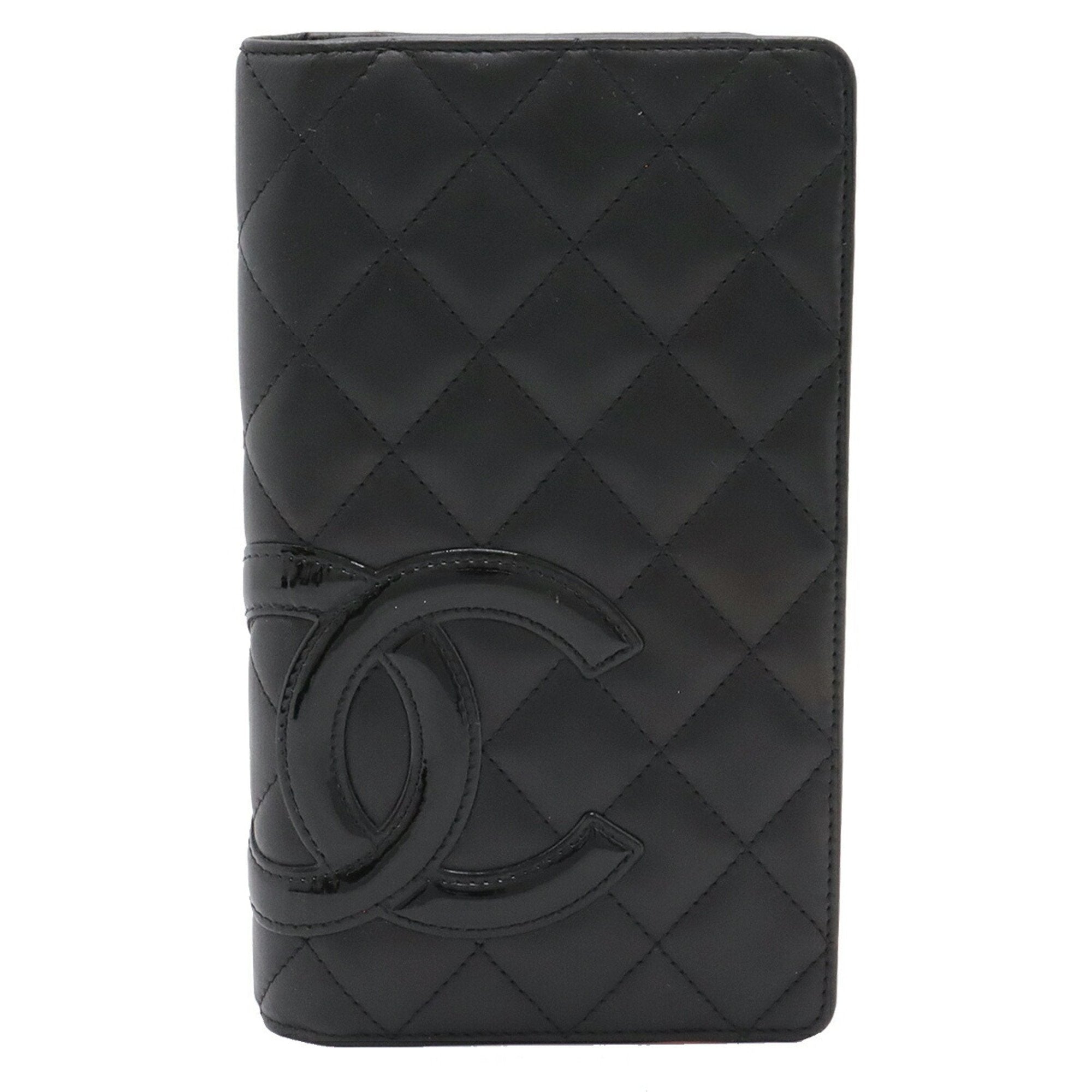 Chanel Black Leather Long Wallet (Bi-Fold) (Pre-Owned)