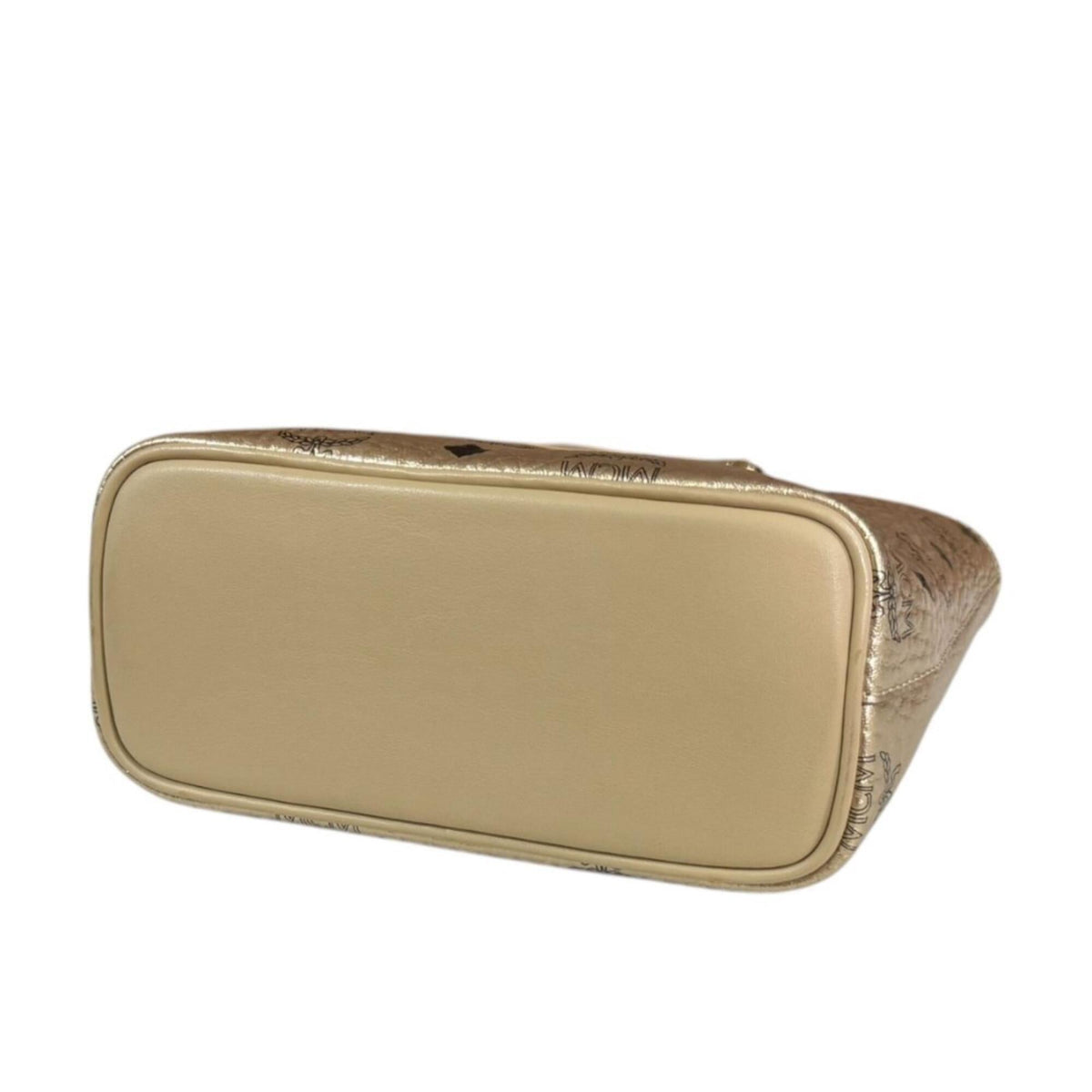 Mcm Gold Leather Shoulder Bag (Pre-Owned)