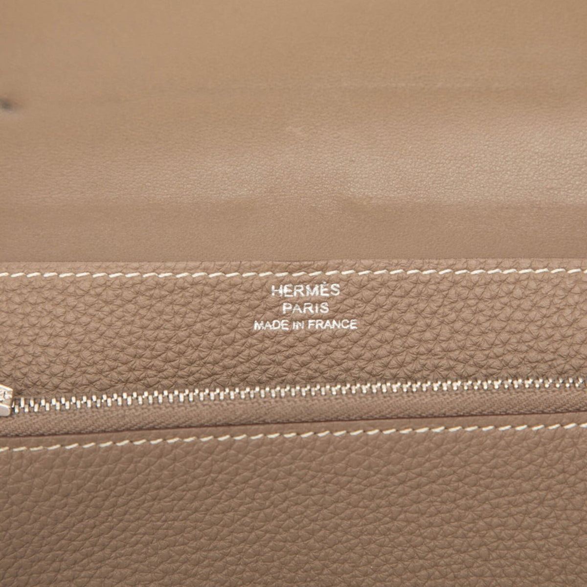 Hermes Etoupe Gray Grayish Togo Leather Wallet (Bi-Fold) (Pre-Owned)