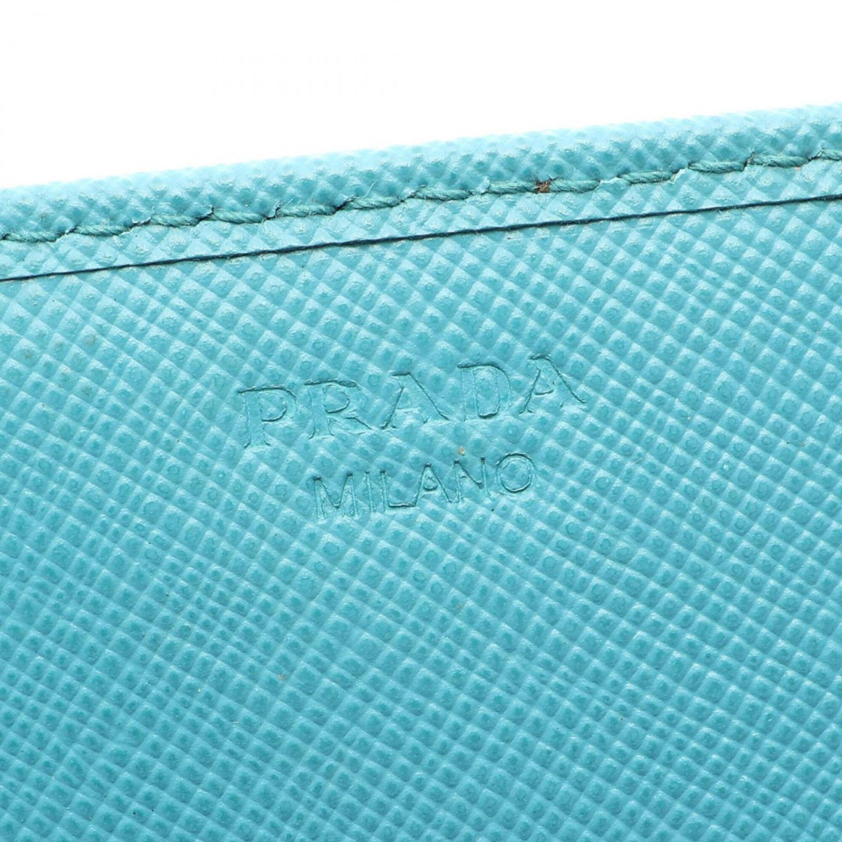 Prada Blue Leather Long Wallet (Bi-Fold) (Pre-Owned)