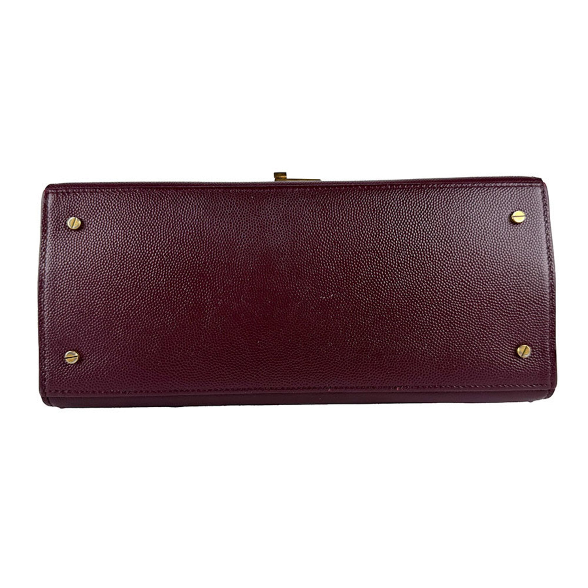 Saint Laurent Bordeaux Leather Handbag Shoulder Bag (Pre-Owned)