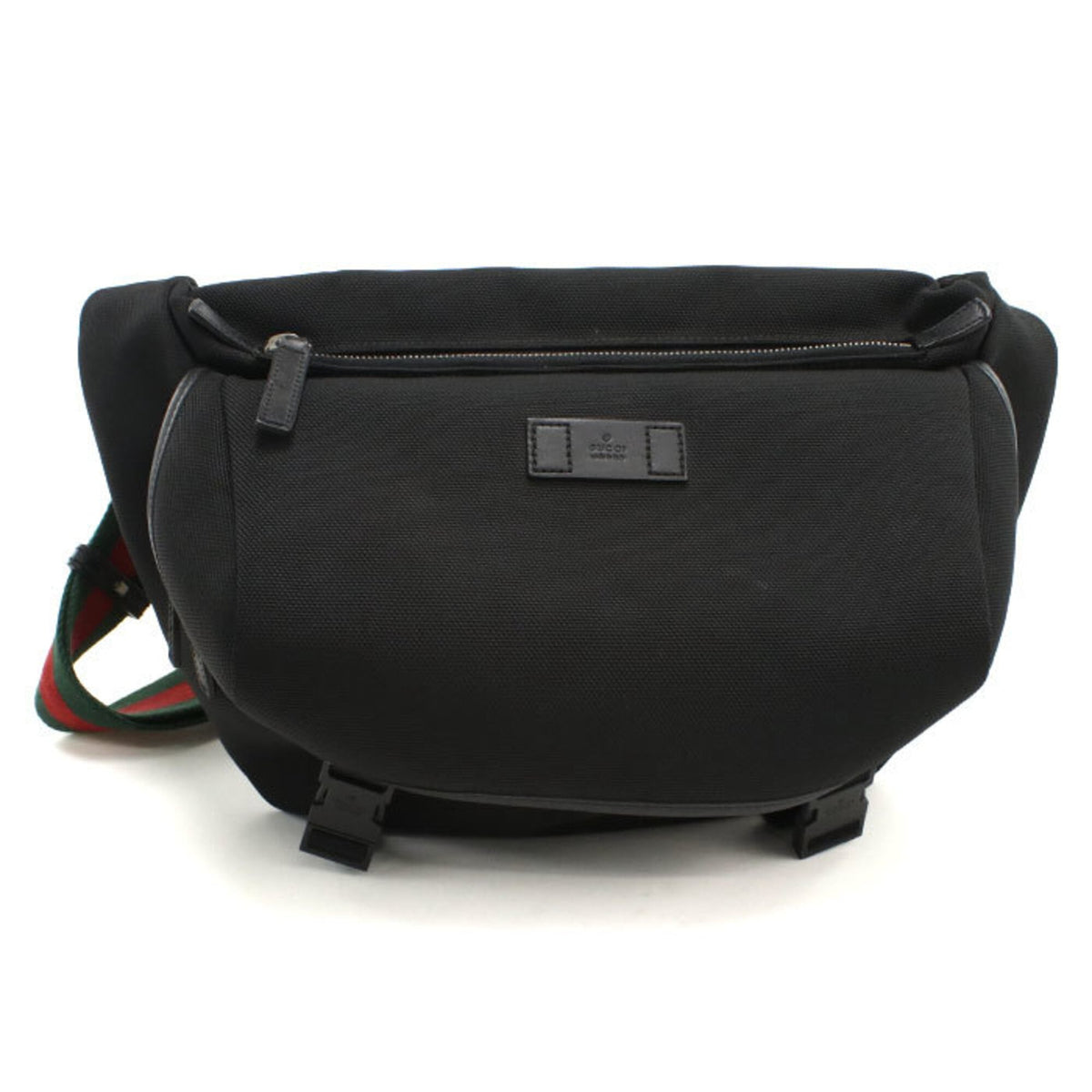 Gucci Black Canvas Shoulder Bag Sling Bag (Pre-Owned)