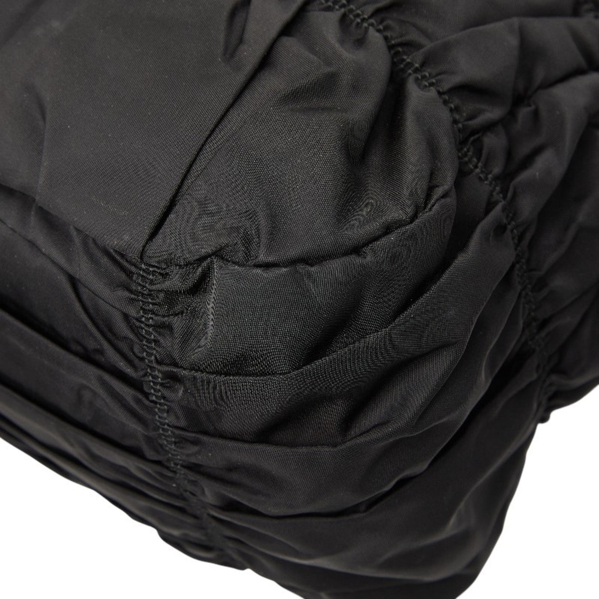 Prada Black Nylon Leather Shoulder Bag Tote Bag (Pre-Owned)