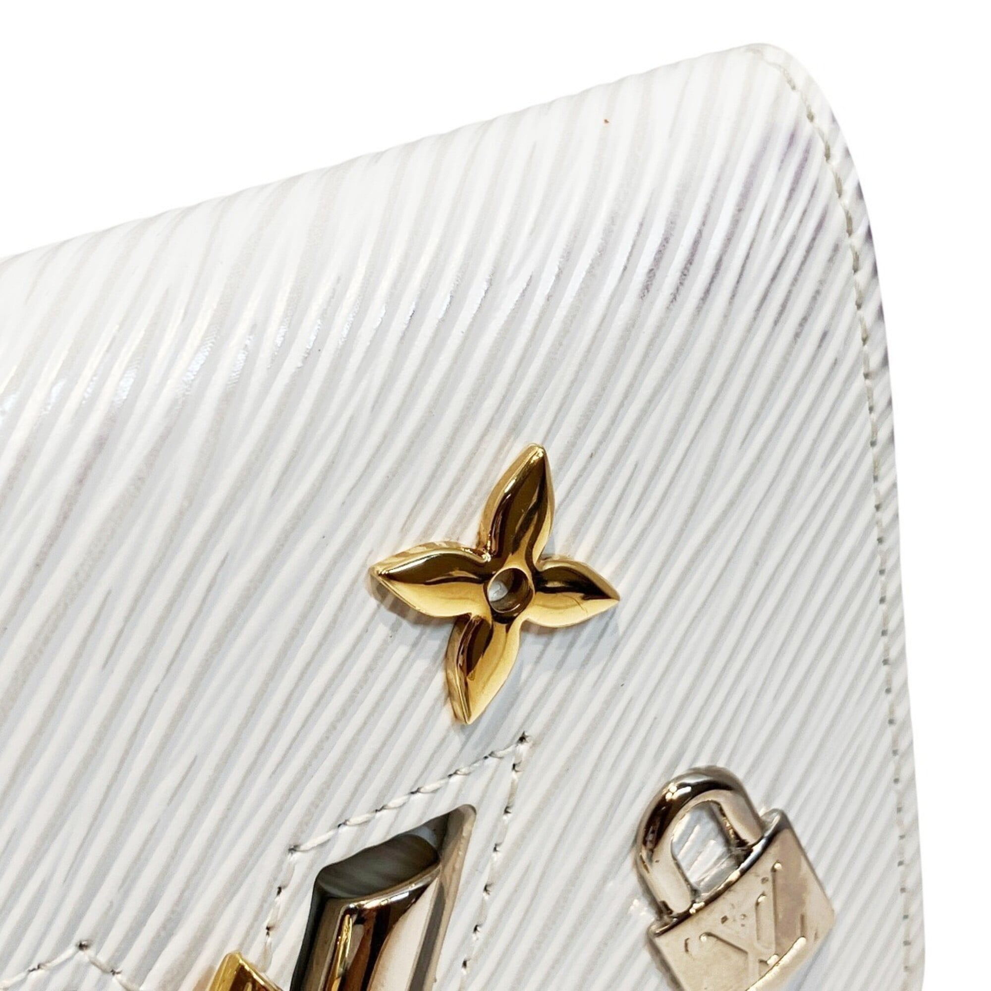 Louis Vuitton White Leather Wallet (Tri-Fold) (Pre-Owned)