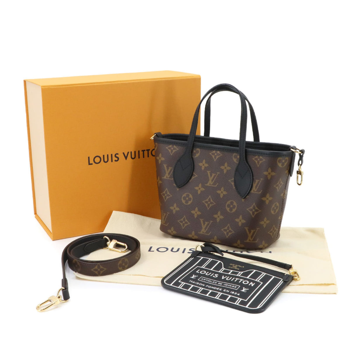 Louis Vuitton Monogram Noir Monogram Canvas Leather Handbag Pouch (Pre-Owned)