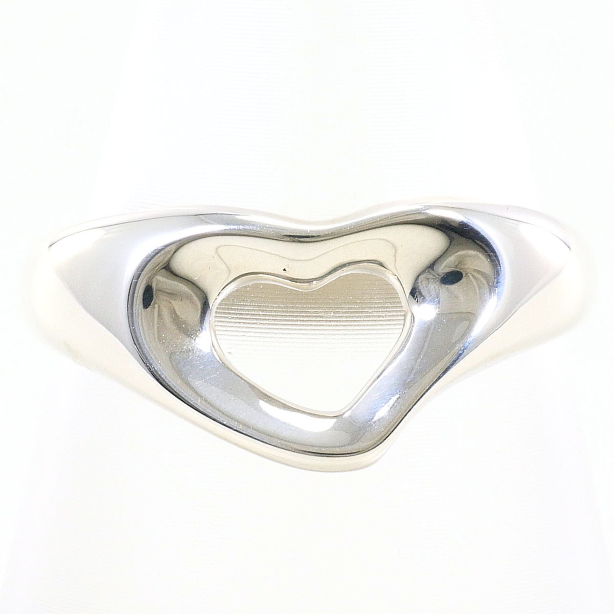 Tiffany Open Heart Silver Band Ring (Pre-Owned)