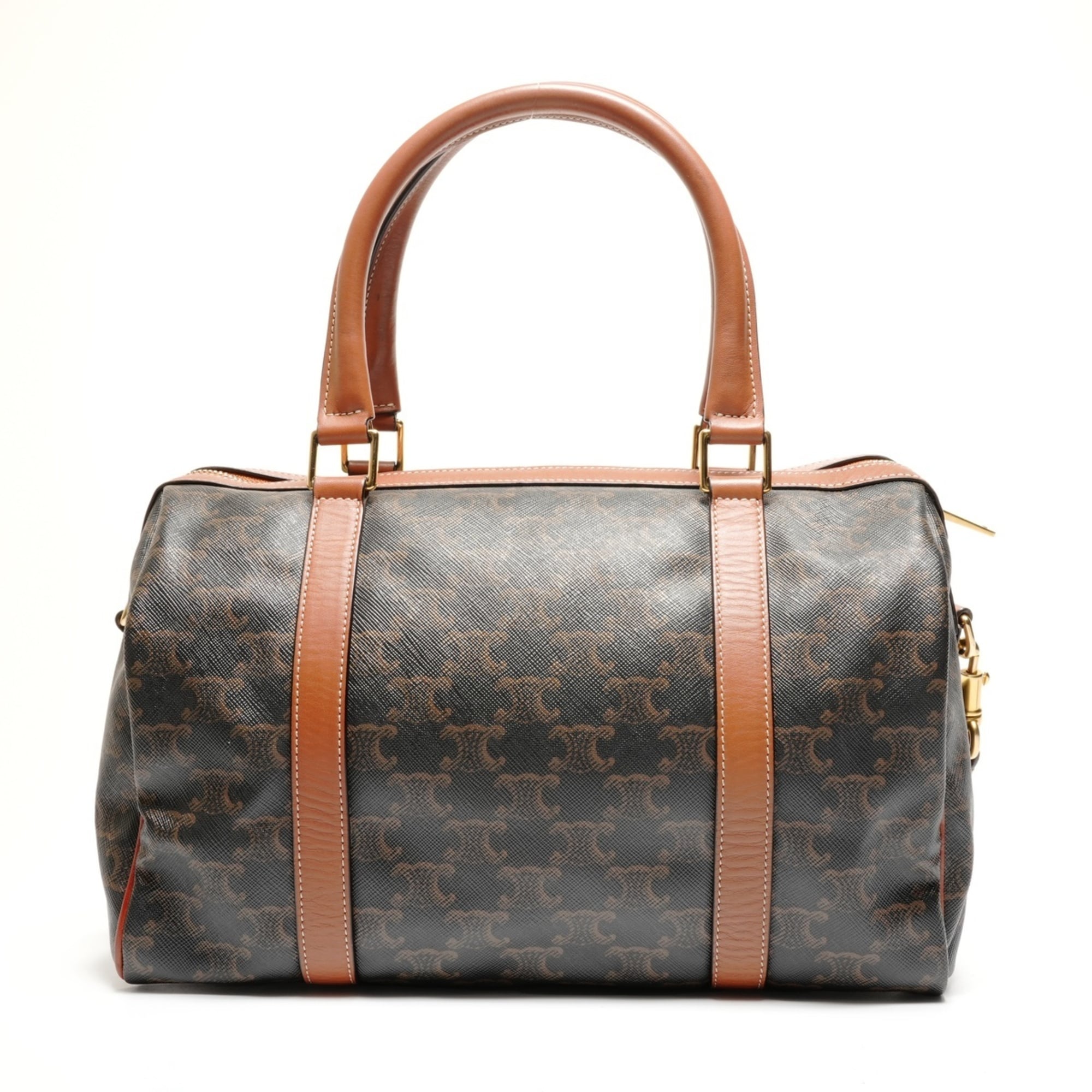 Celine Macadam Brown Pvc Boston Bag (Pre-Owned)