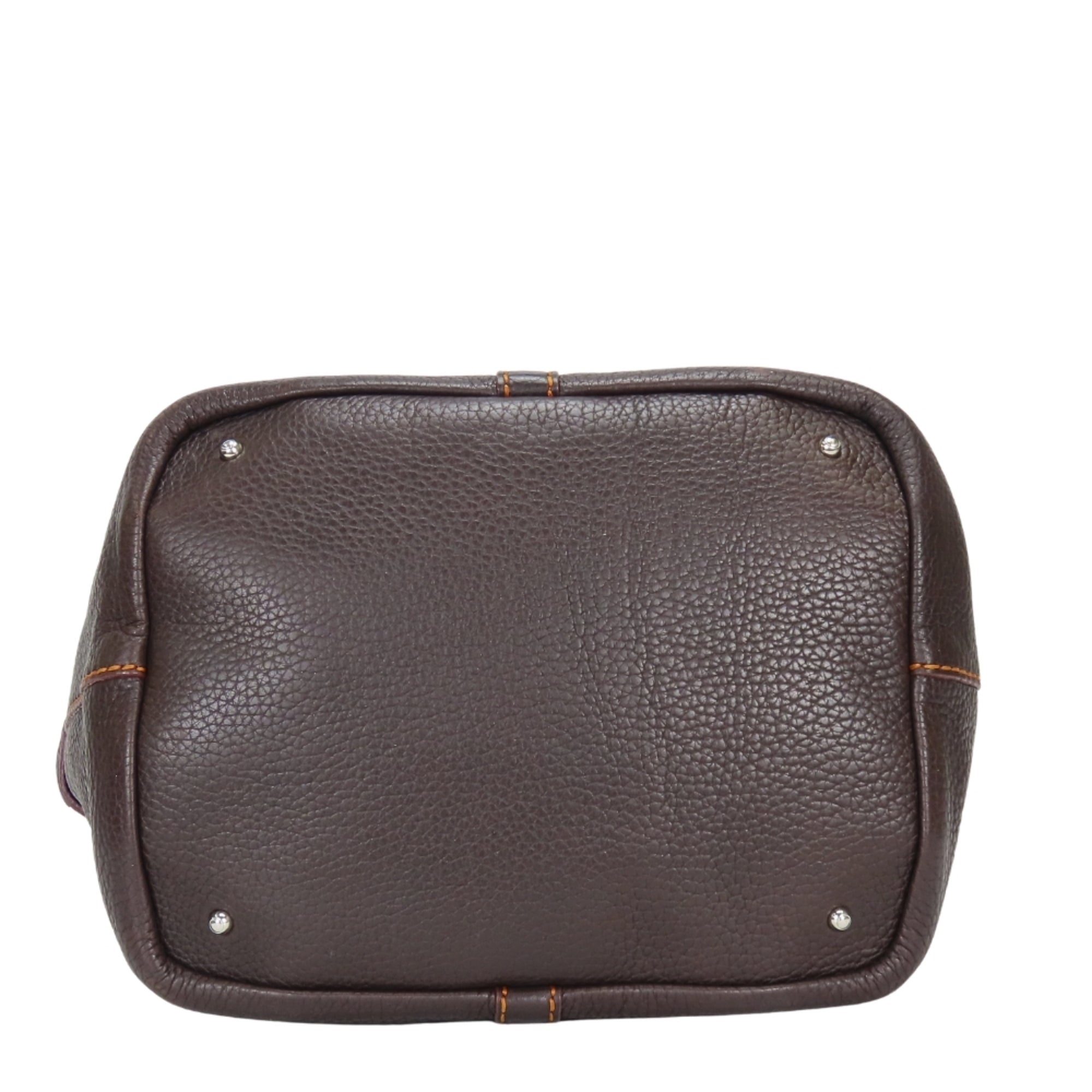 Tod's Dark Brown Orange Leather Handbag (Pre-Owned)