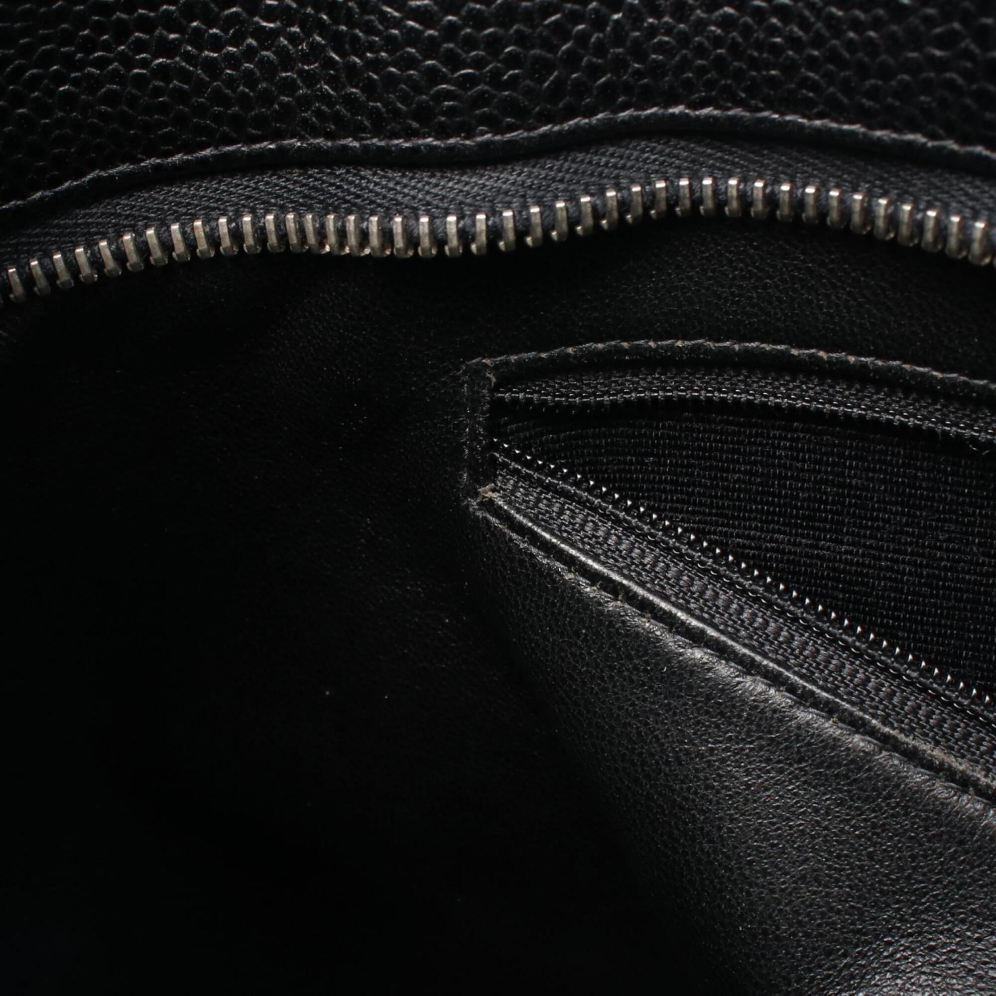 Chanel Black Grained Calfskin Handbag Tote Bag (Pre-Owned)