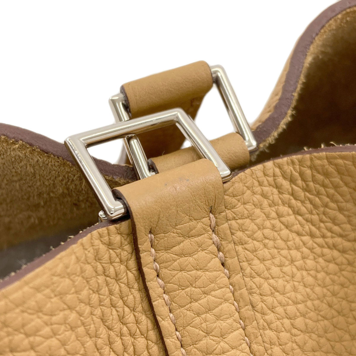 Hermes Brown Taurillon Clemence Leather Handbag (Pre-Owned)