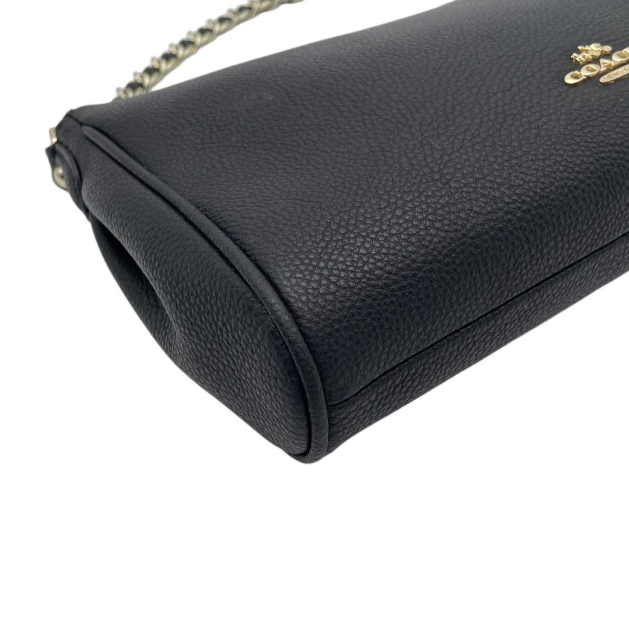 Coach Black Leather Handbag Shoulder Bag (Pre-Owned)