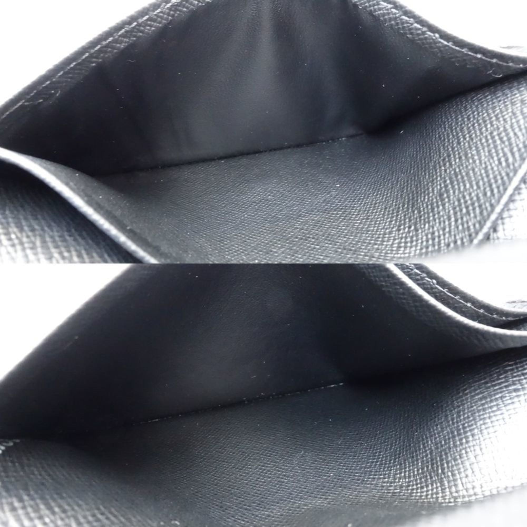 Louis Vuitton Noir Leather Wallet (Bi-Fold) (Pre-Owned)