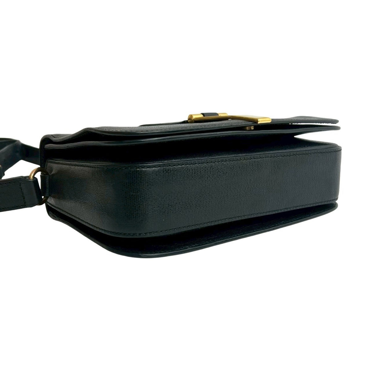 Yves Saint Laurent Black Leather Pochette Shoulder Bag (Pre-Owned)