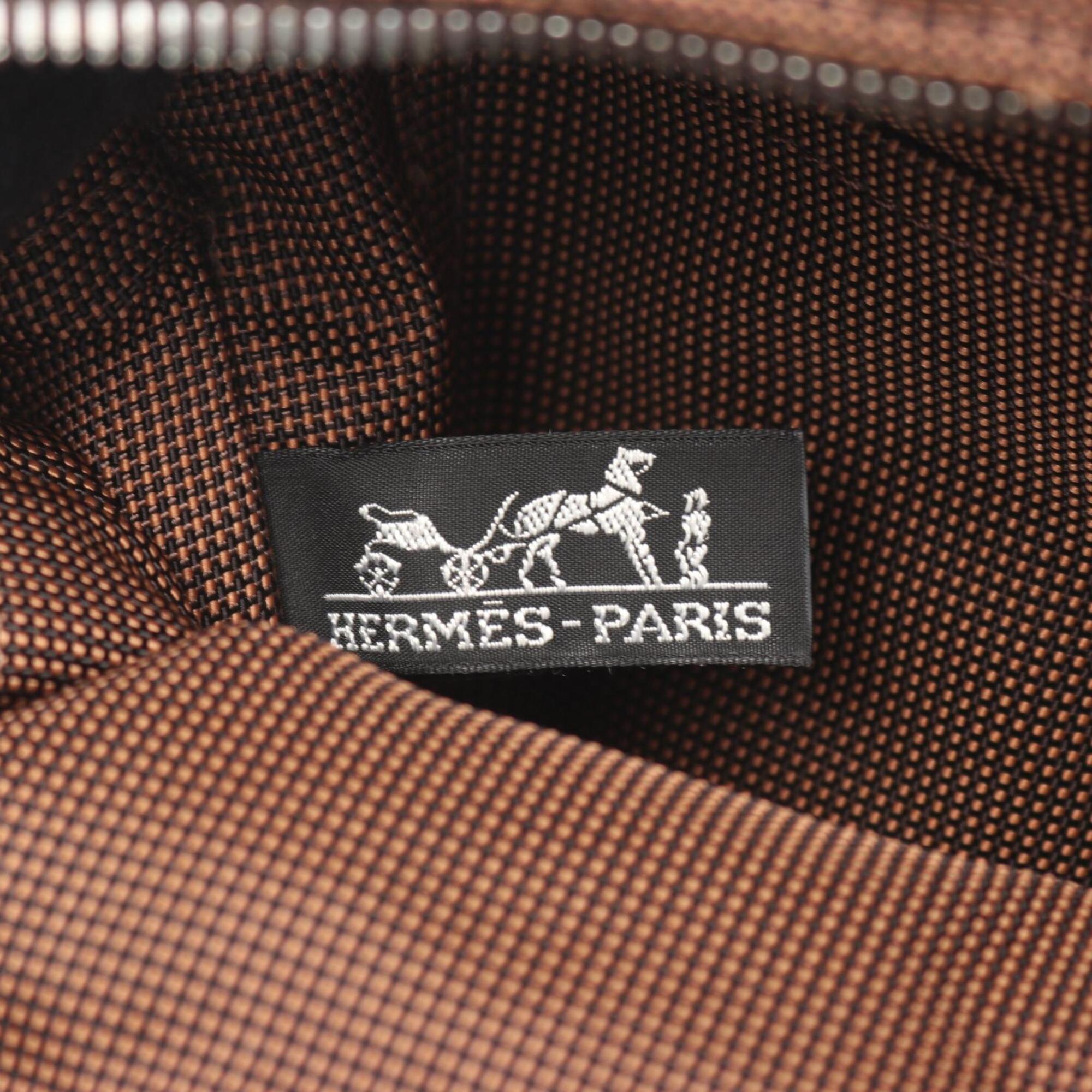 Hermes Brown Nylon Canvas Backpack (Pre-Owned)