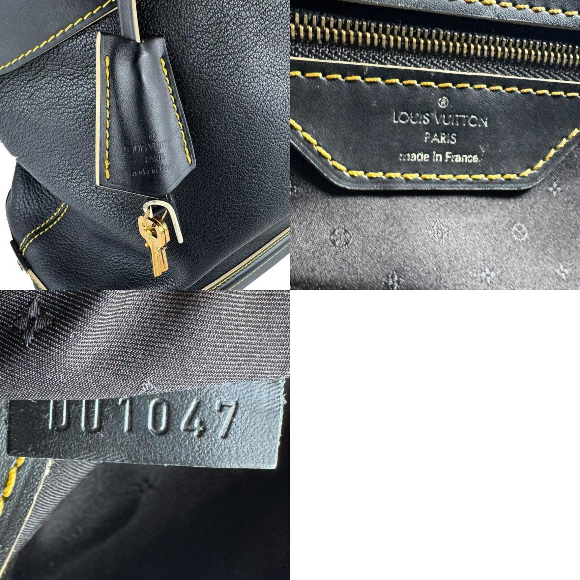 Louis Vuitton Noir Leather Handbag (Pre-Owned)
