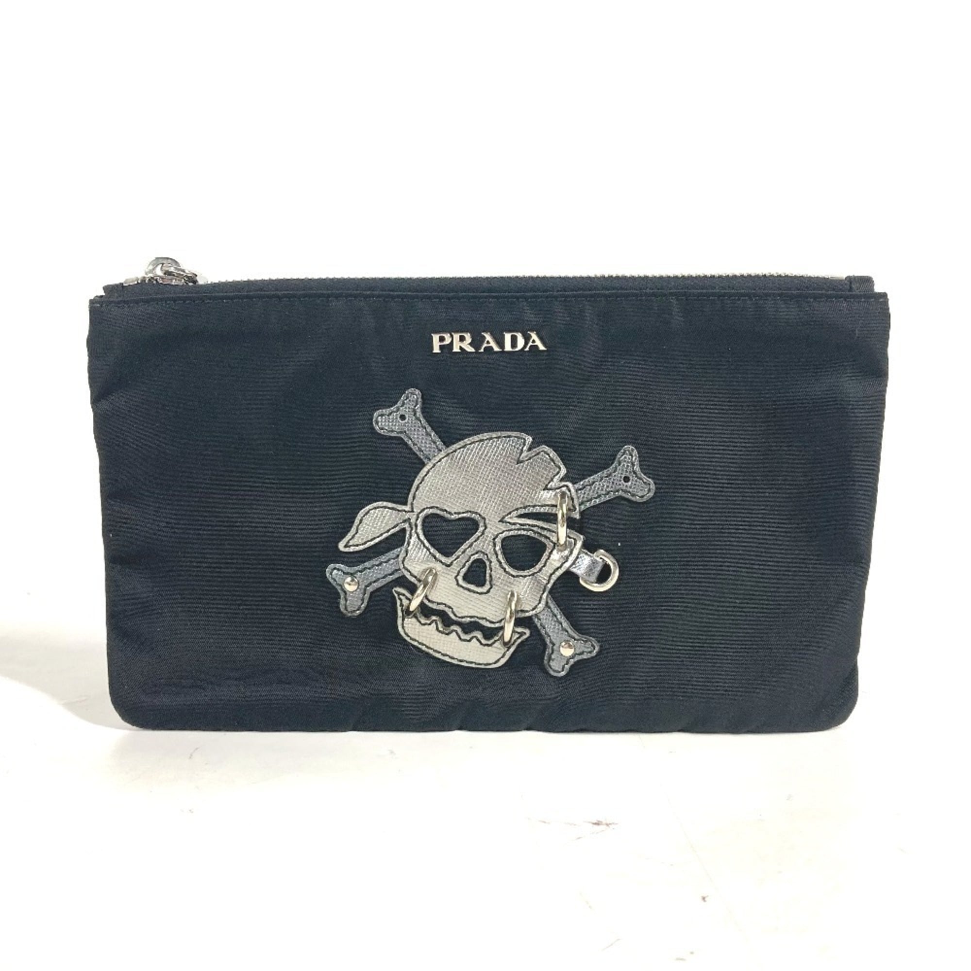 Prada Black Nylon Clutch Bag Pouch (Pre-Owned)