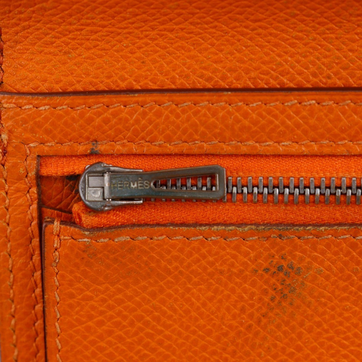 Hermes Orange Epsom Leather Long Wallet (Bi-Fold) (Pre-Owned)