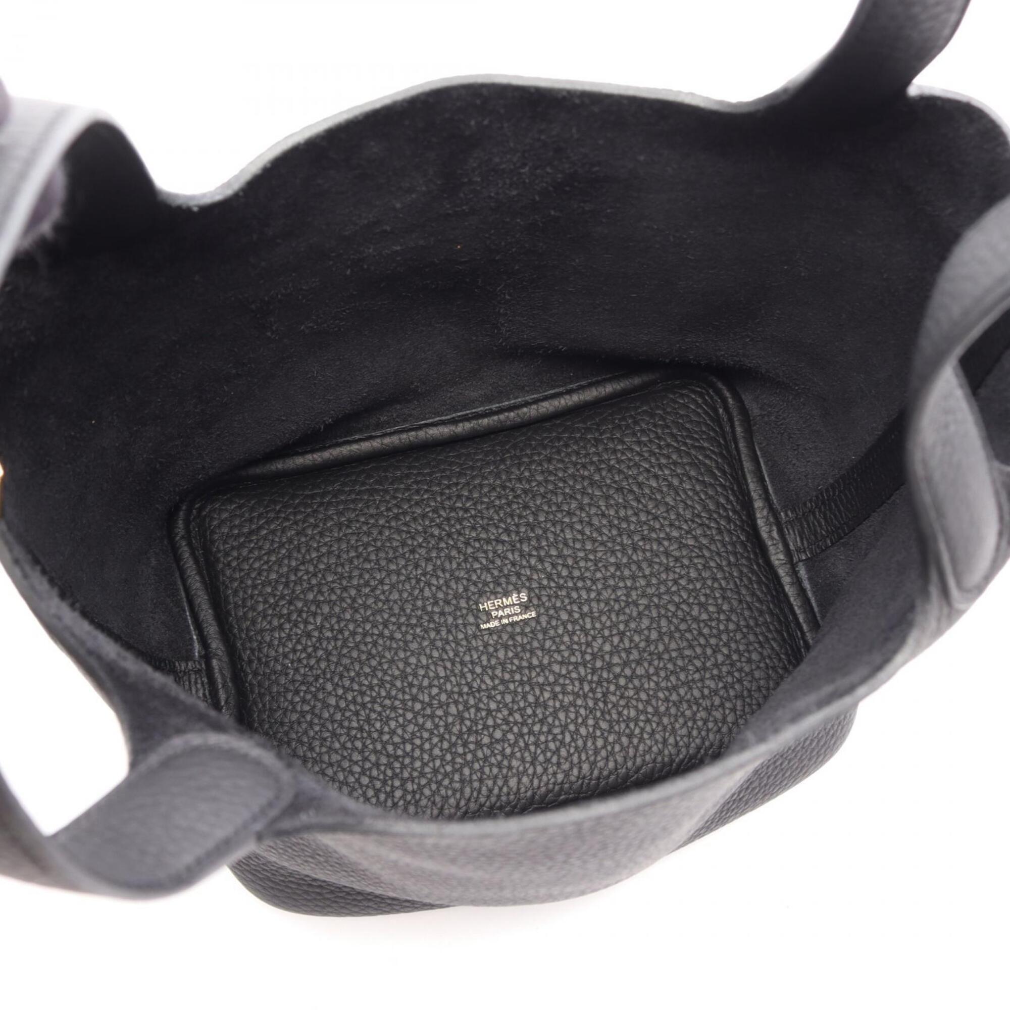Hermes Black Taurillon Clemence Leather Handbag (Pre-Owned)