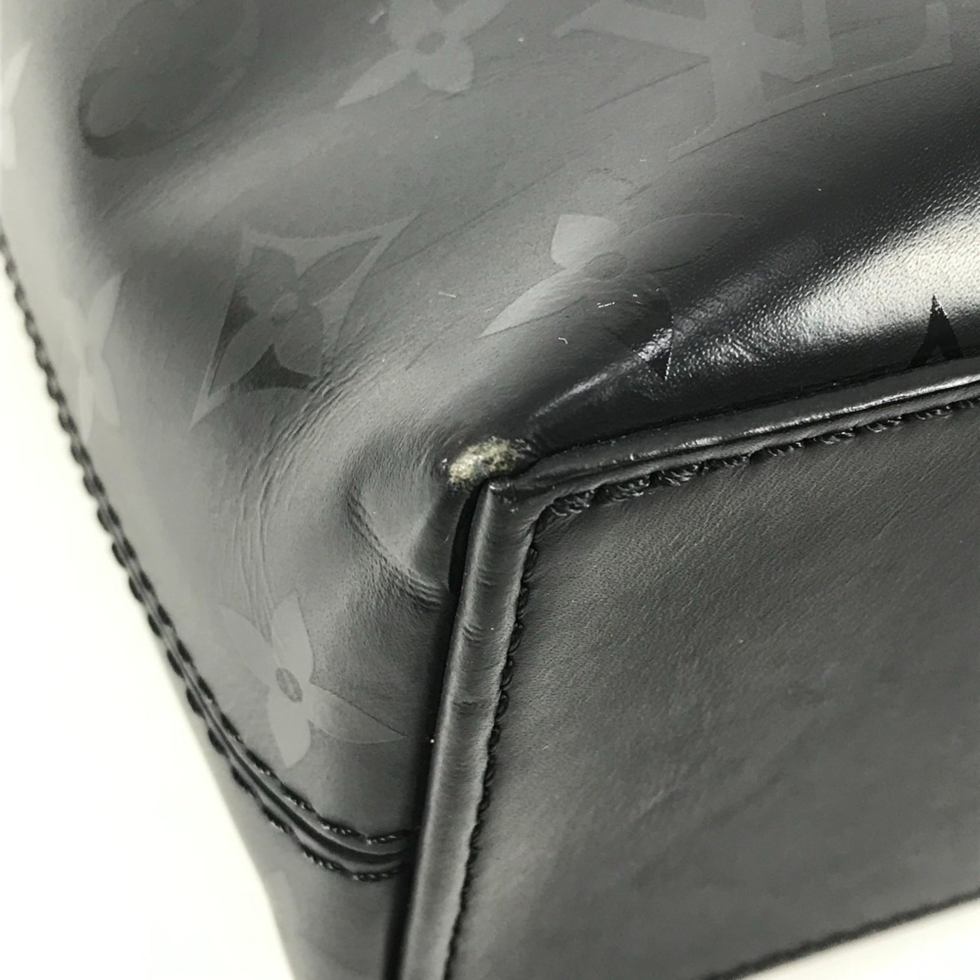 Louis Vuitton Black Noir Leather Briefcase Handbag Tote Bag (Pre-Owned)
