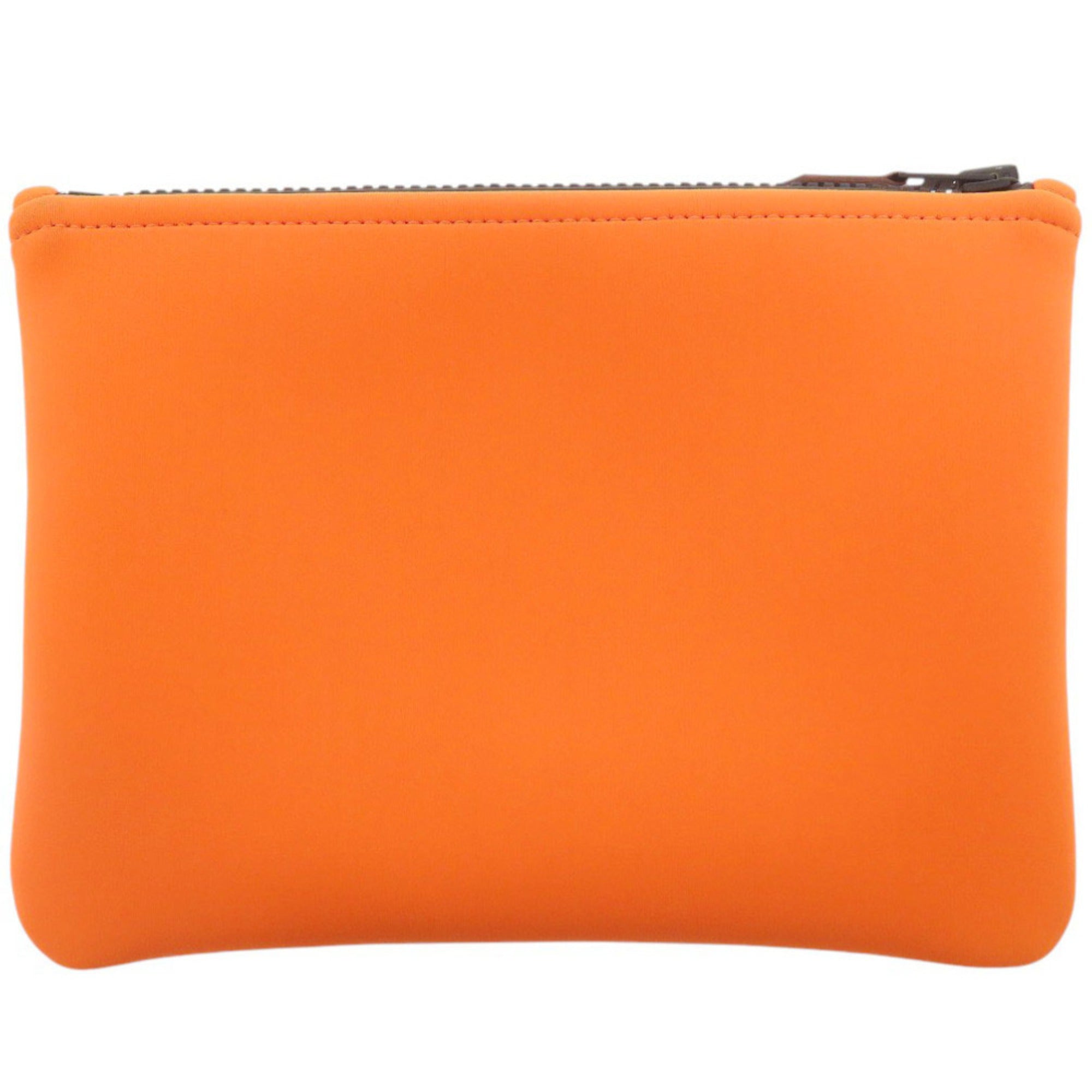 Hermes Black Orange Polyamide Nylon Pouch (Pre-Owned)