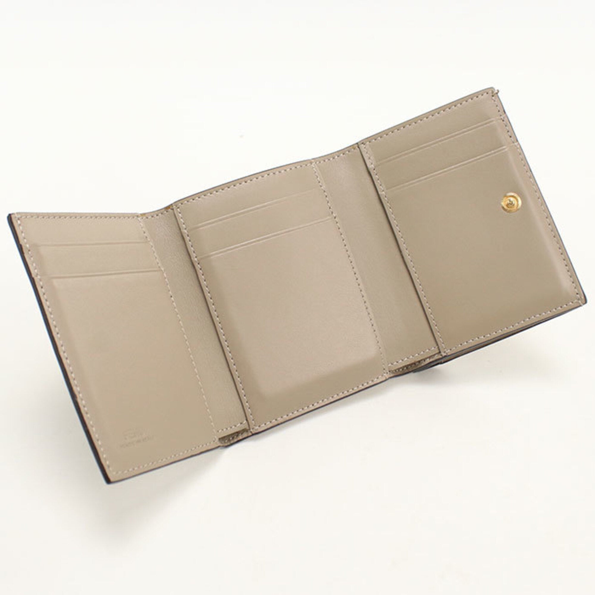Fendi Gray Leather Wallet (Tri-Fold) (Pre-Owned)