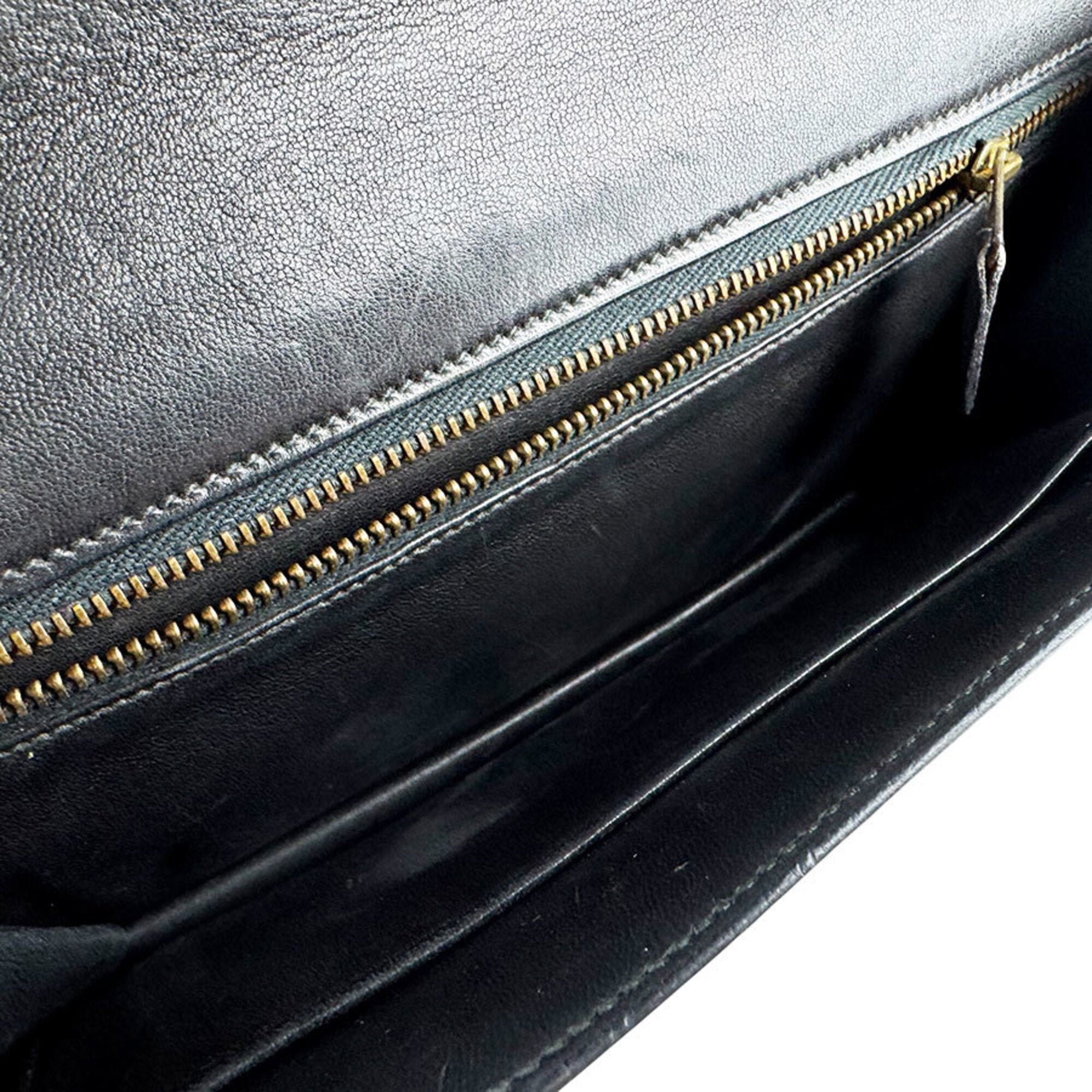 Hermes Black Box Calf Leather Shoulder Bag (Pre-Owned)