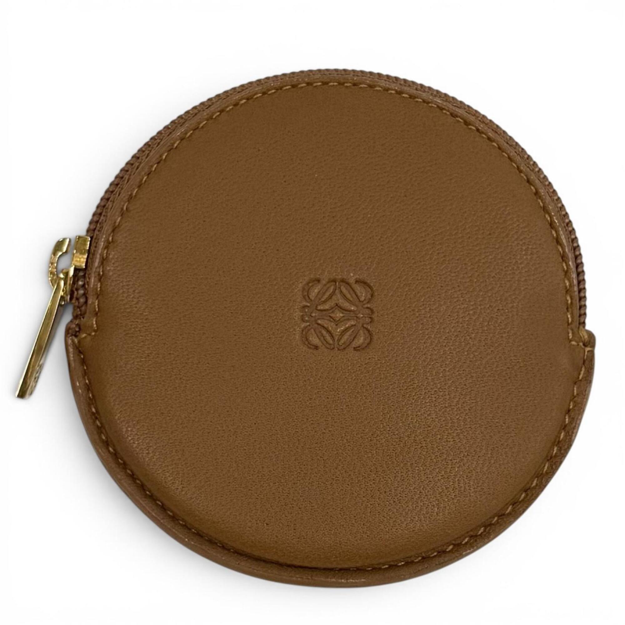 Loewe Brown Leather Coin Purse/Coin Case (Pre-Owned)