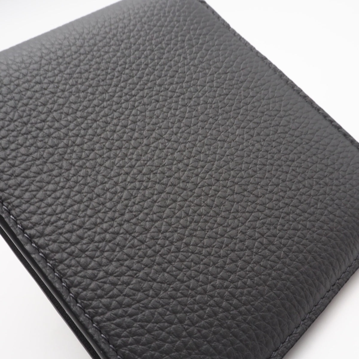 Loewe Black Gray Leather Wallet (Bi-Fold) (Pre-Owned)