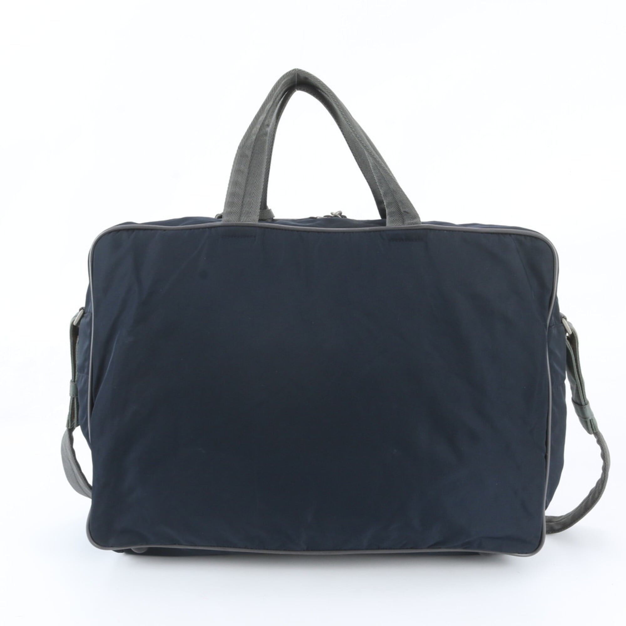 Pradasports Gray Navy Boston Bag Shoulder Bag Tote Bag (Pre-Owned)