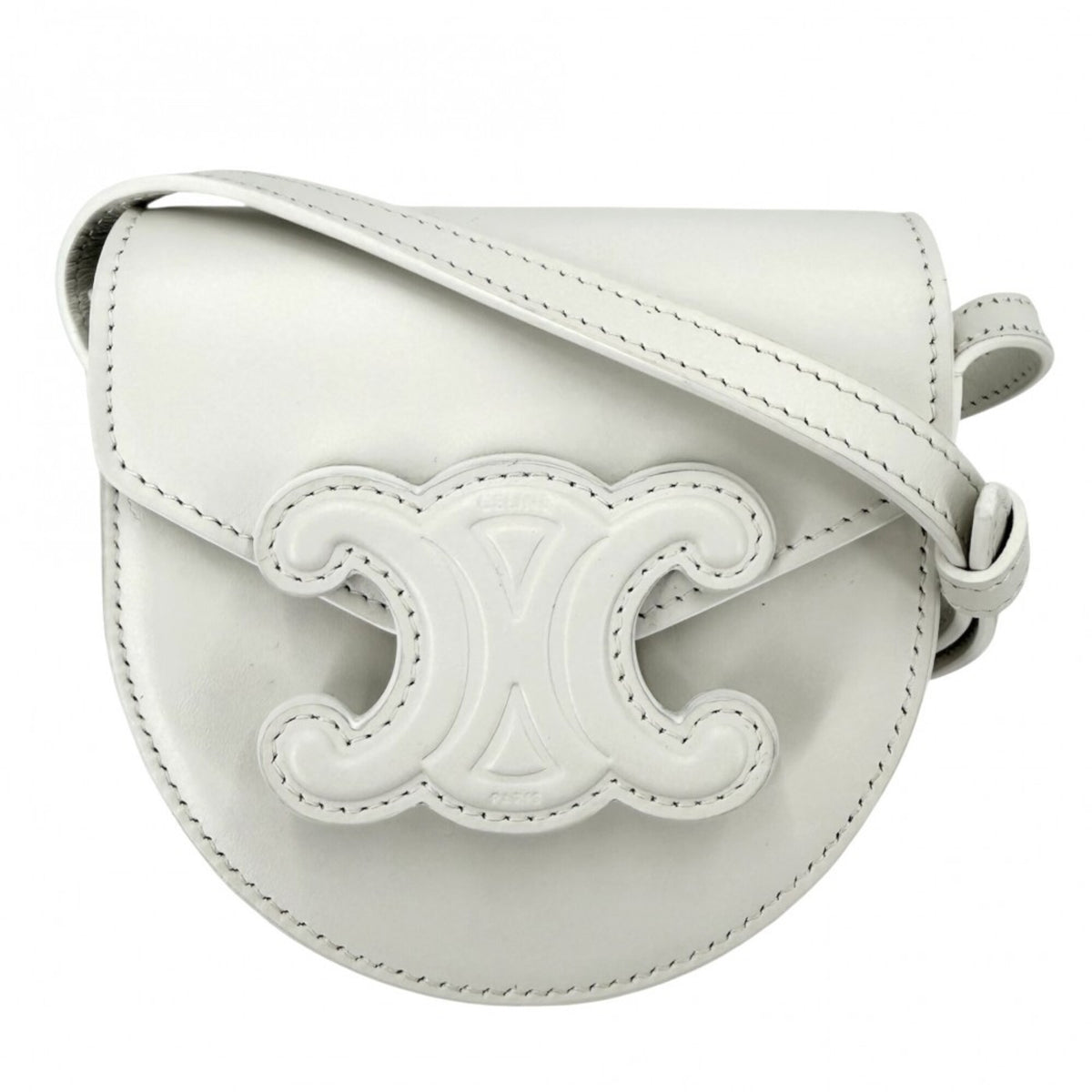 Celine White Leather Pochette Shoulder Bag (Pre-Owned)