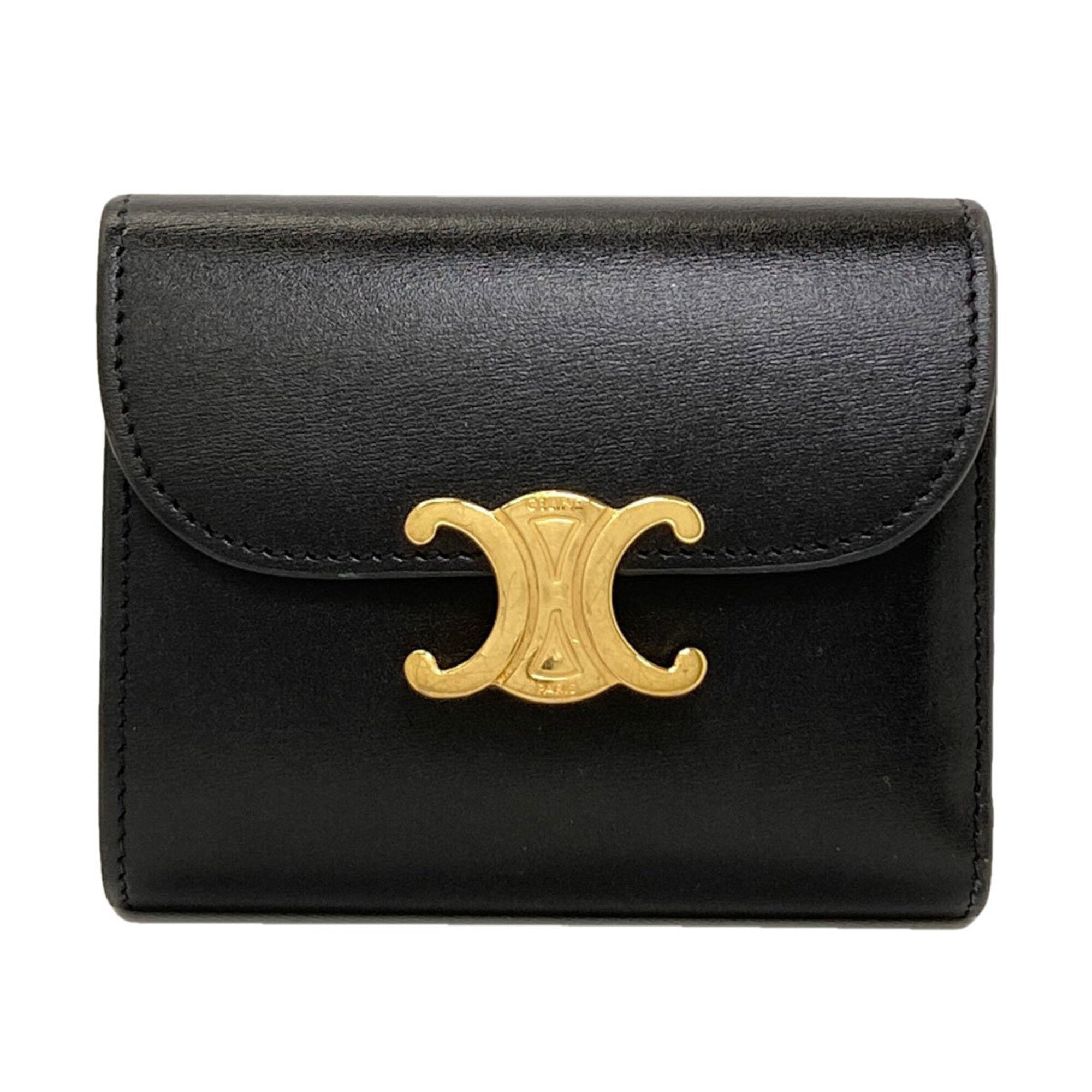Celine Black Leather Wallet (Tri-Fold) (Pre-Owned)