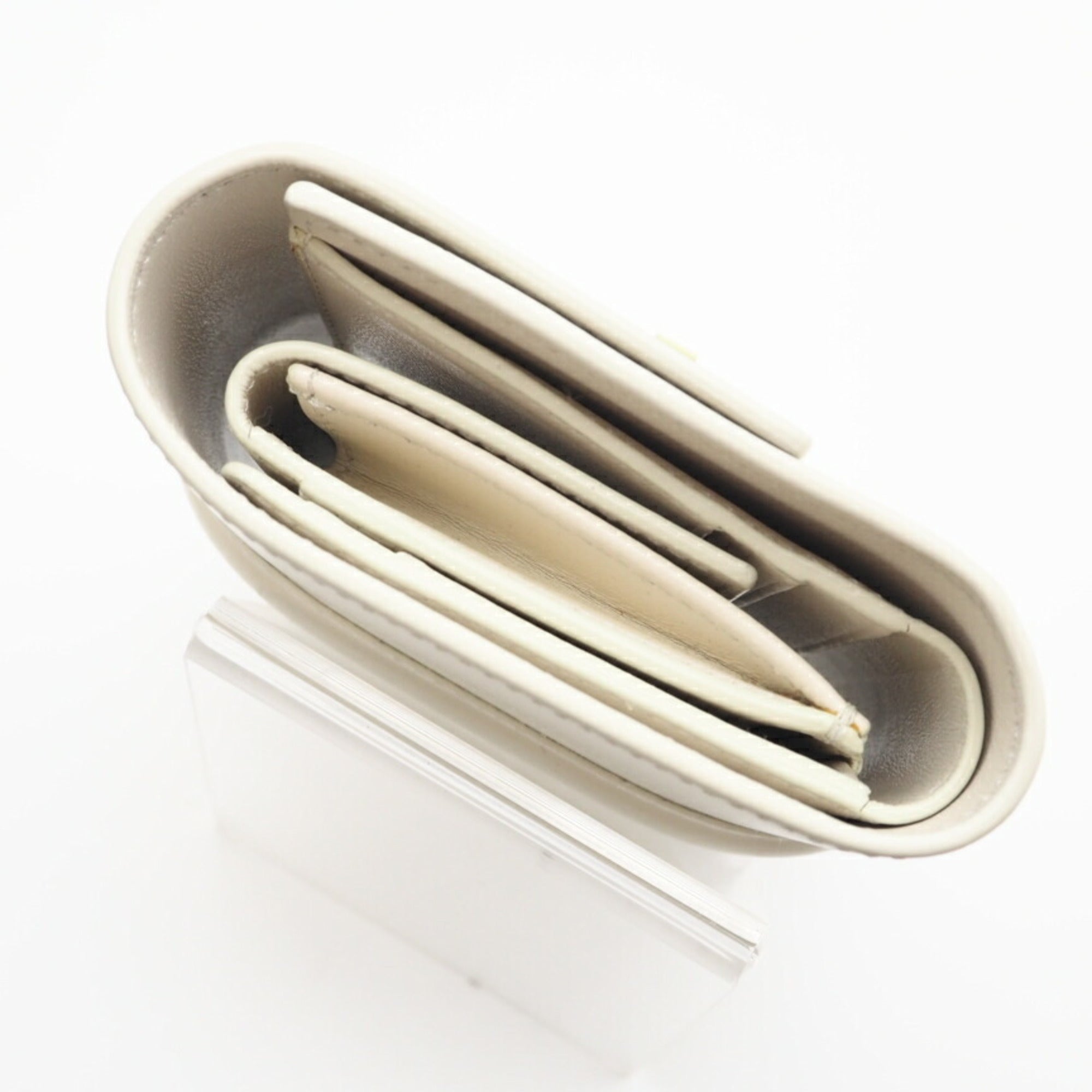 Celine White Satin Wallet (Tri-Fold) (Pre-Owned)