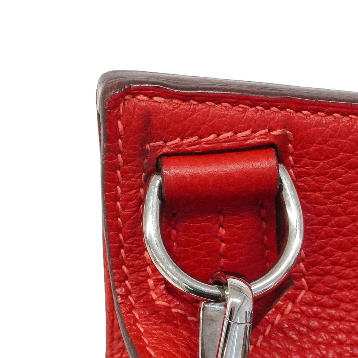 Hermes Rose Jaipur Rouge Casaque Taurillon Clemence Leather Shoulder Bag (Pre-Owned)