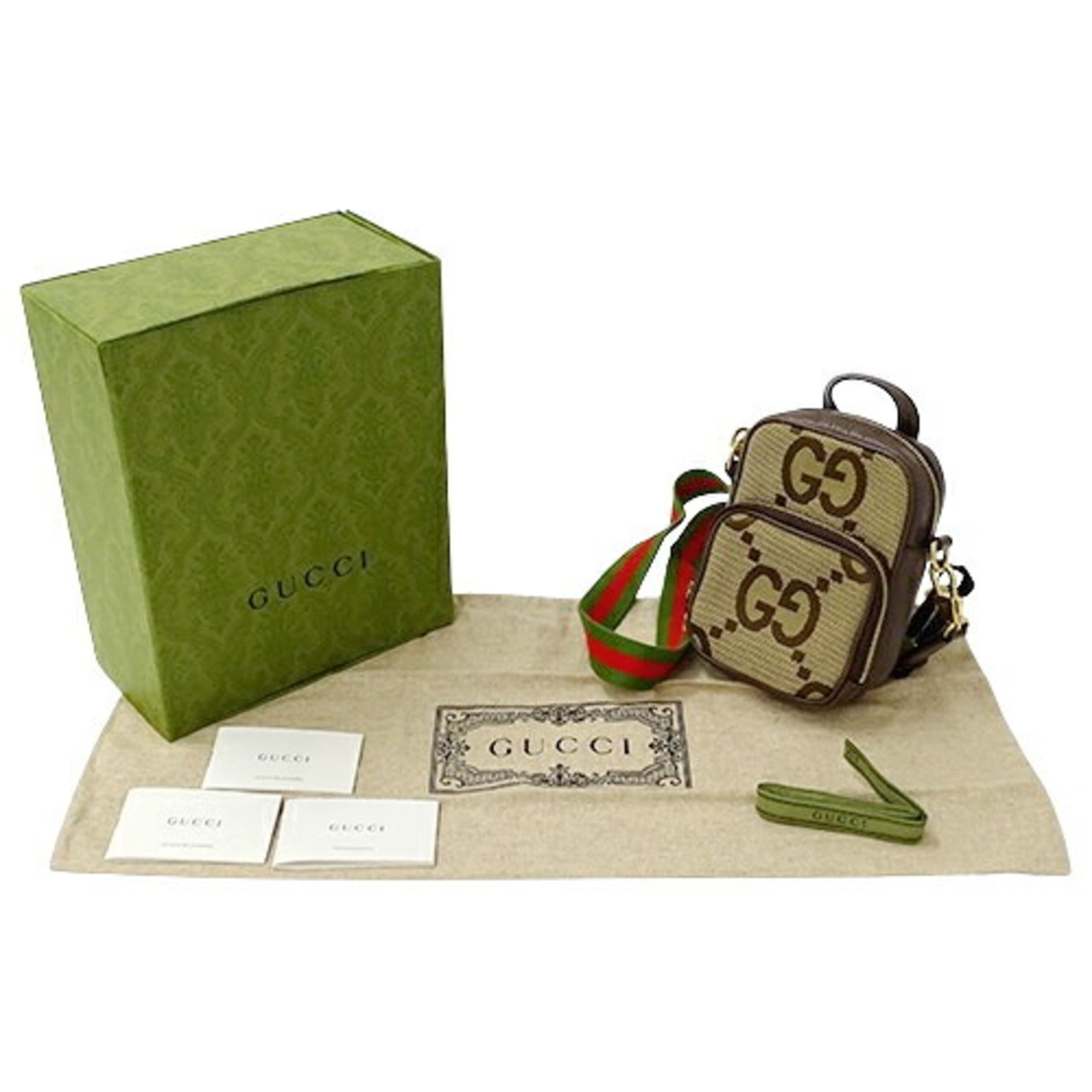 Gucci Beige Brown Gg Canvas Shoulder Bag (Pre-Owned)