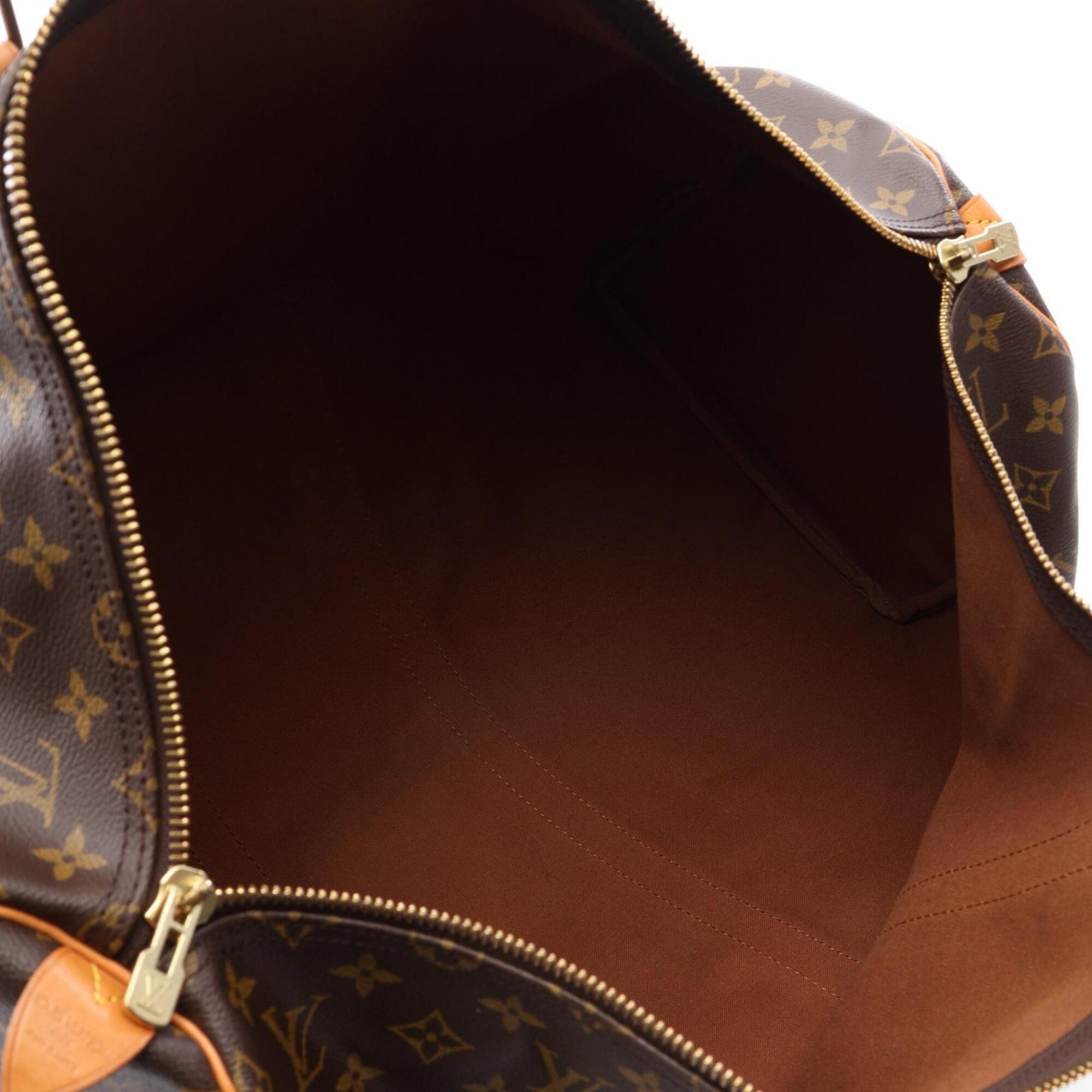 Louis Vuitton Brown Monogram Coated Canvas Leather Boston Bag Handbag (Pre-Owned)