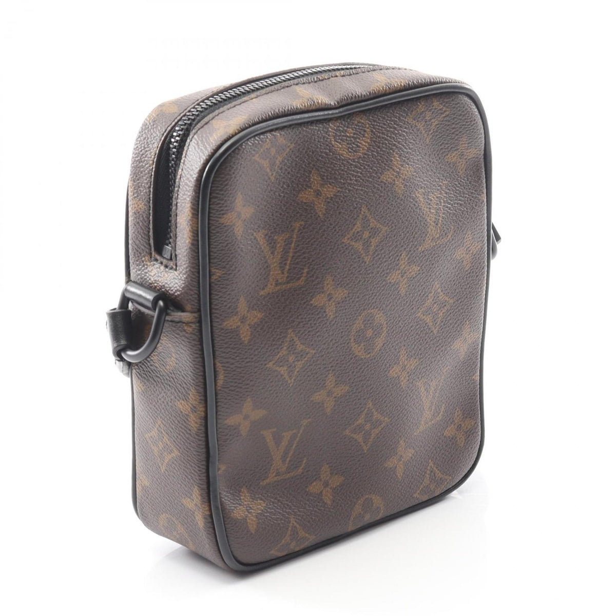 Louis Vuitton Black Brown Coated Canvas Leather Shoulder Bag (Pre-Owned)