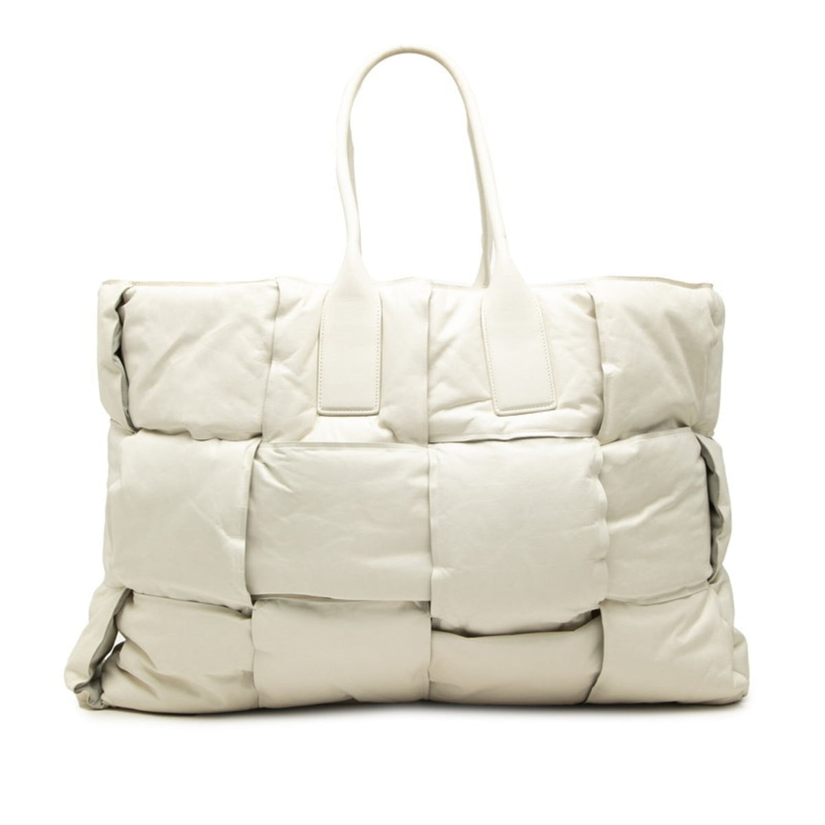 Bottega Veneta White Leather Tote Bag (Pre-Owned)