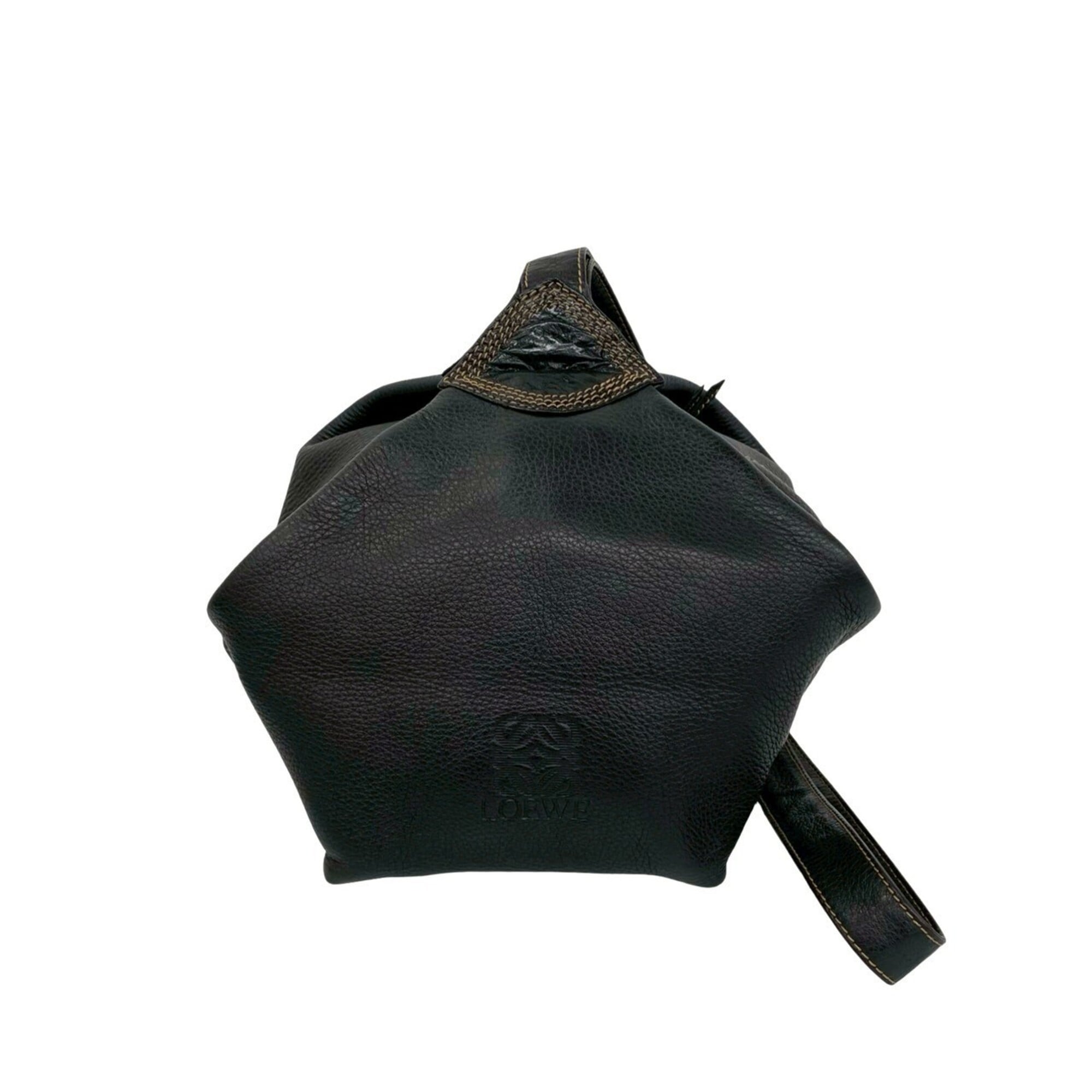 Loewe Black Leather Shoulder Bag Tote Bag (Pre-Owned)