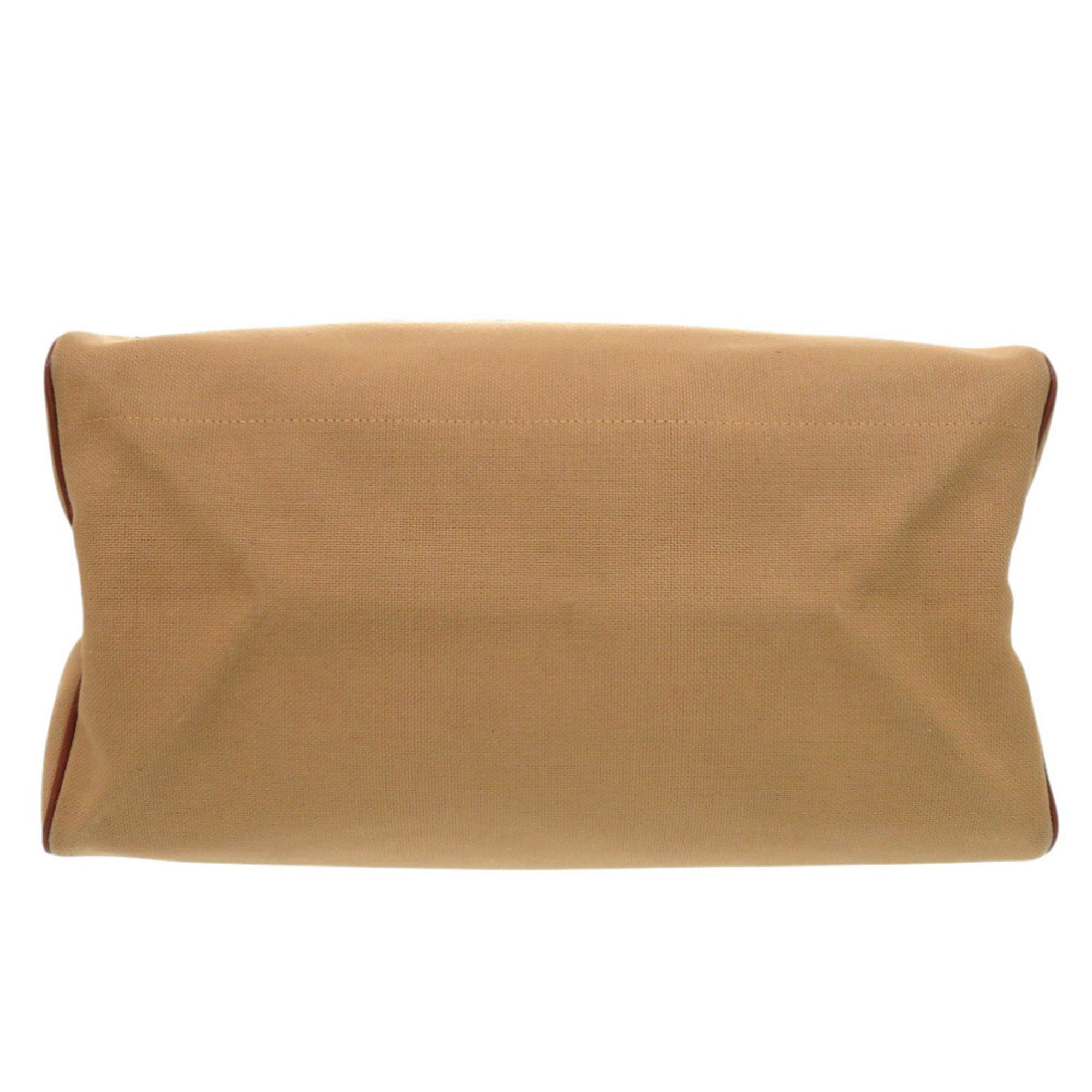 Yves Saint Laurent Brown Canvas Leather Boston Bag (Pre-Owned)