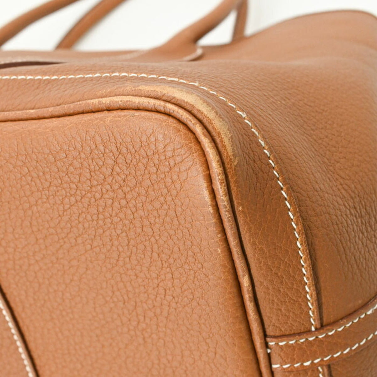 Hermes Brown Gold Negonda Leather Handbag Tote Bag (Pre-Owned)