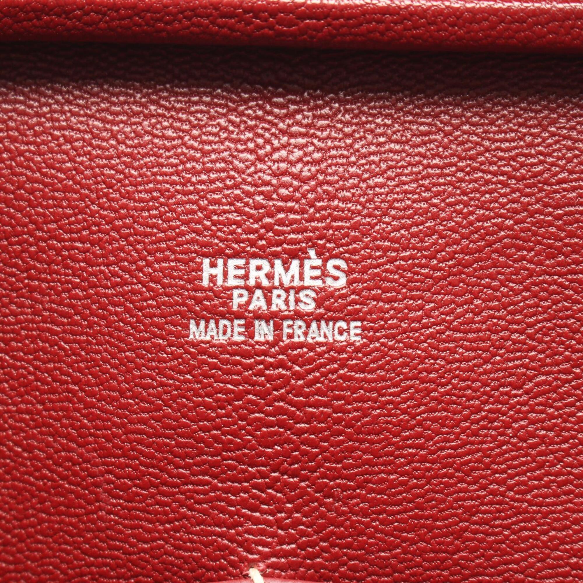 Hermes Bordeaux Rouge H Gulliver Leather Handbag (Pre-Owned)