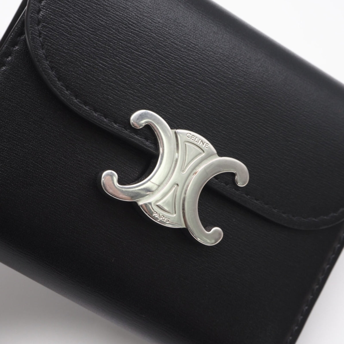 Celine Black Leather Wallet (Tri-Fold) (Pre-Owned)