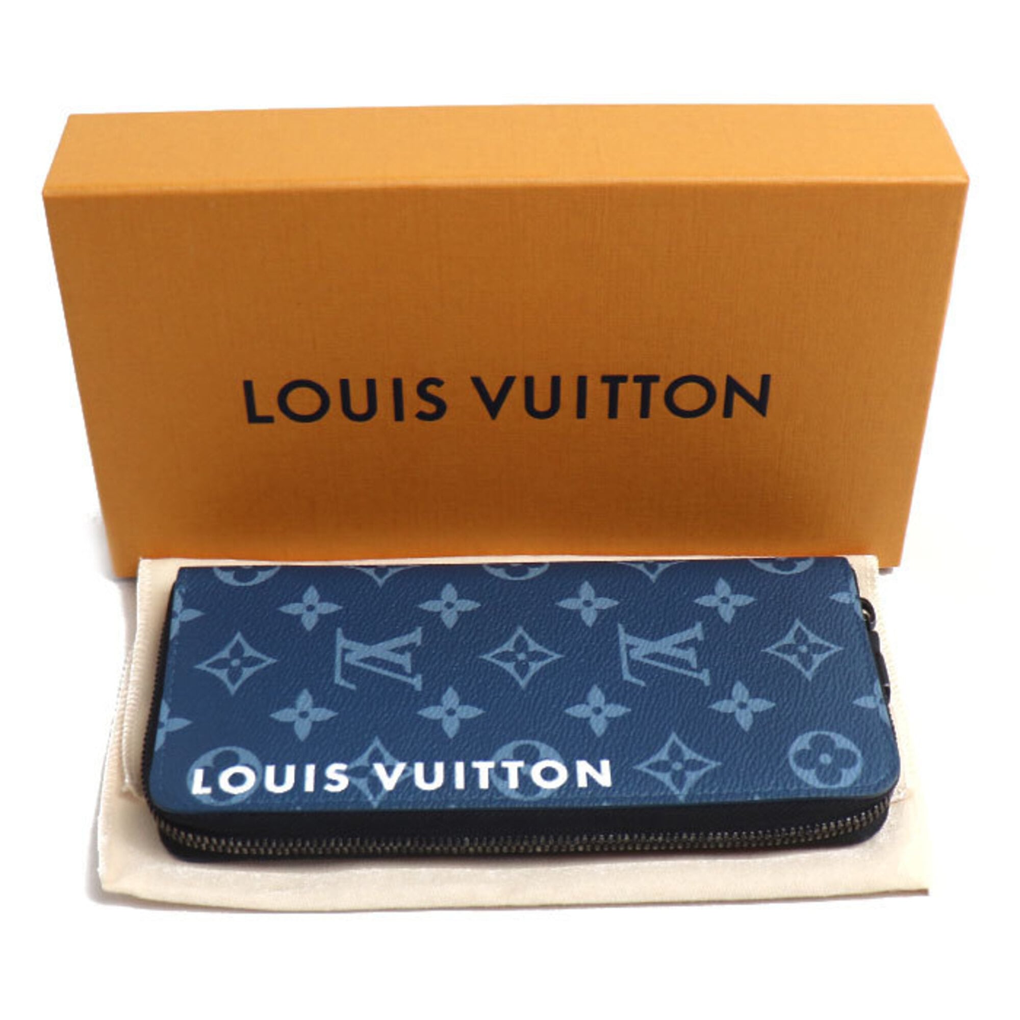 Louis Vuitton Blue Monogram Long Wallet (Bi-Fold) (Pre-Owned)