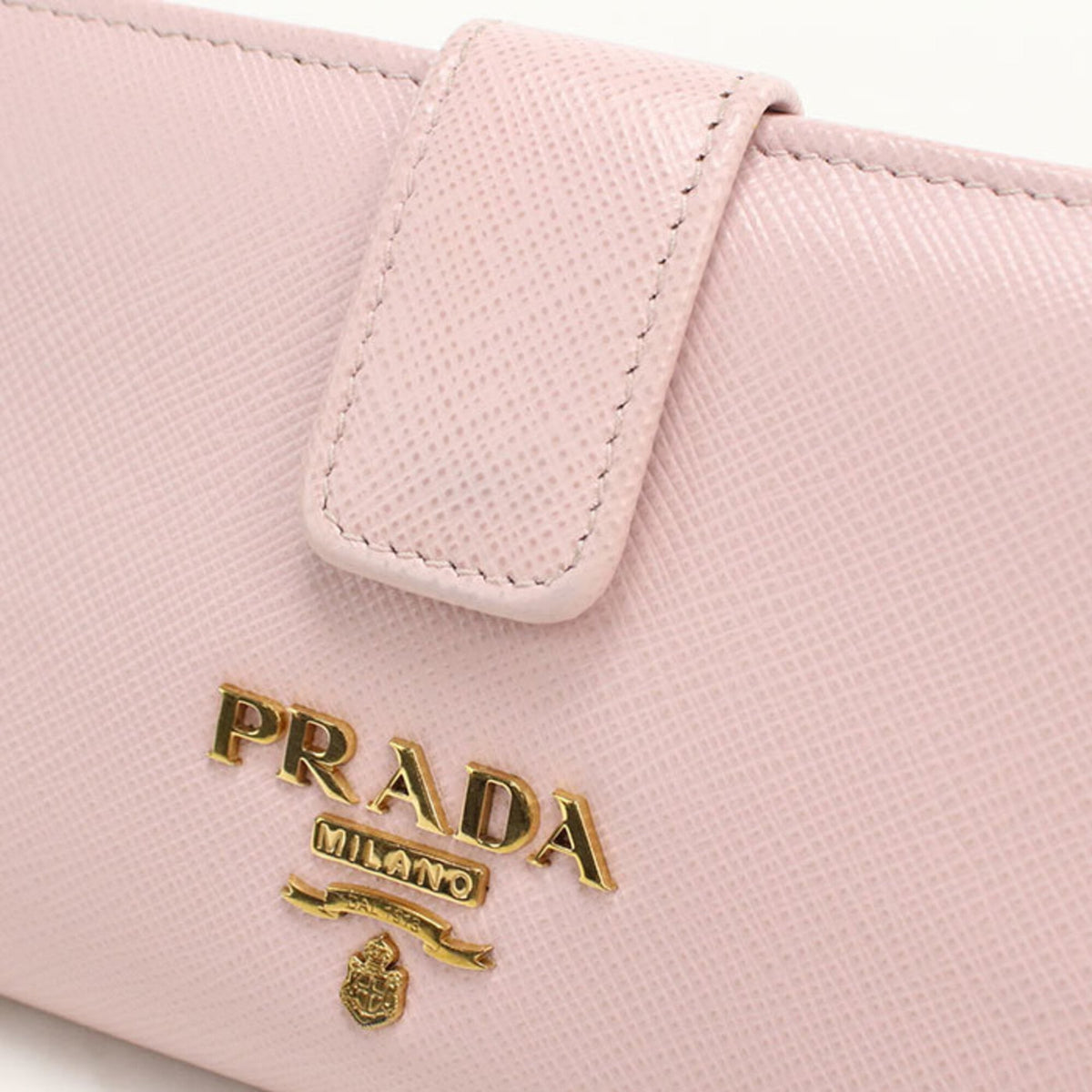 Prada Pink Leather Long Wallet (Bi-Fold) (Pre-Owned)
